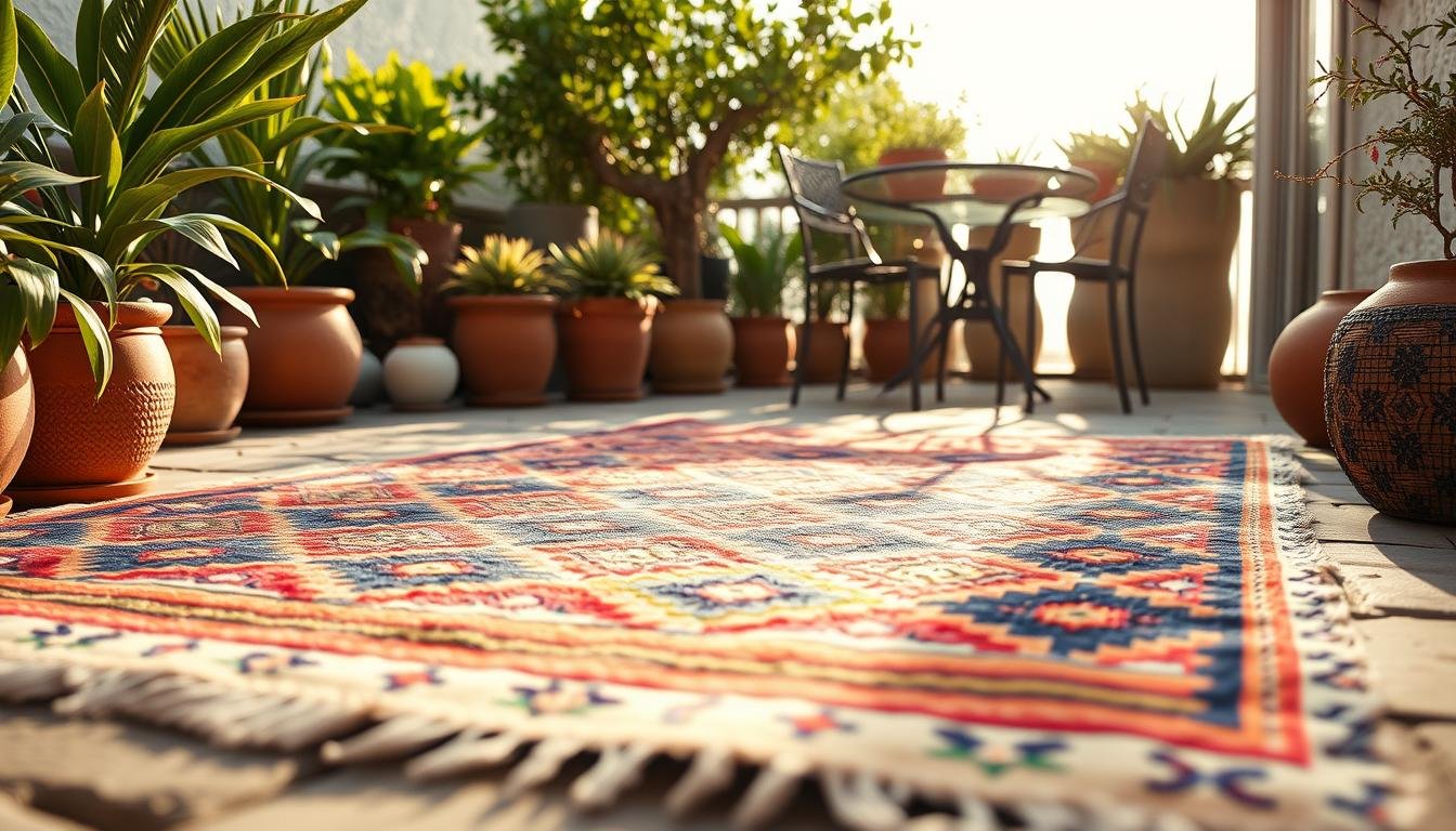 Boho Outdoor Rug 9x12 | Waterproof Moroccan Design for Terraces