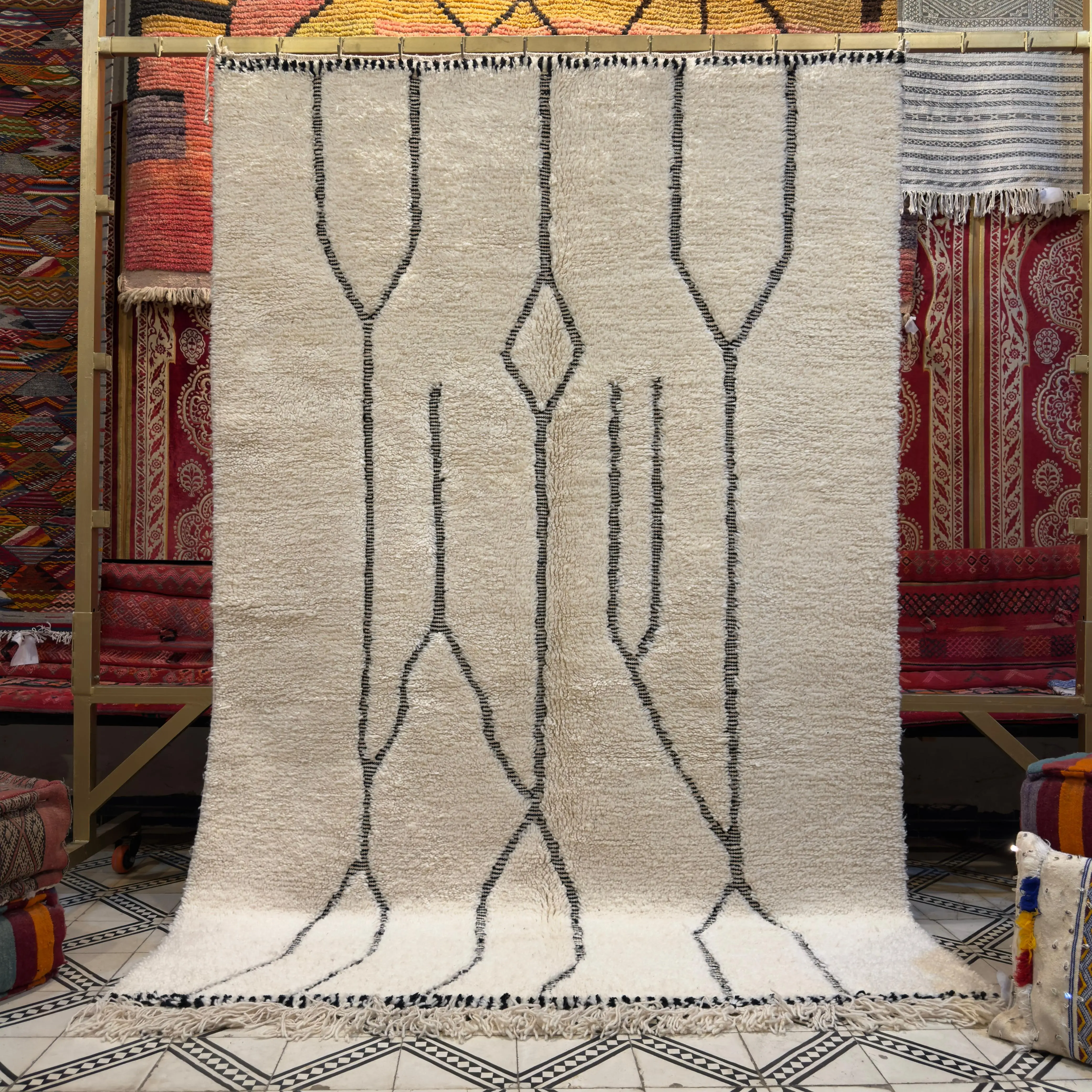 eni ourain rug, Authentic Moroccan Rug, Custom Beni Ourain rug, Beni Large Moroccan Ru