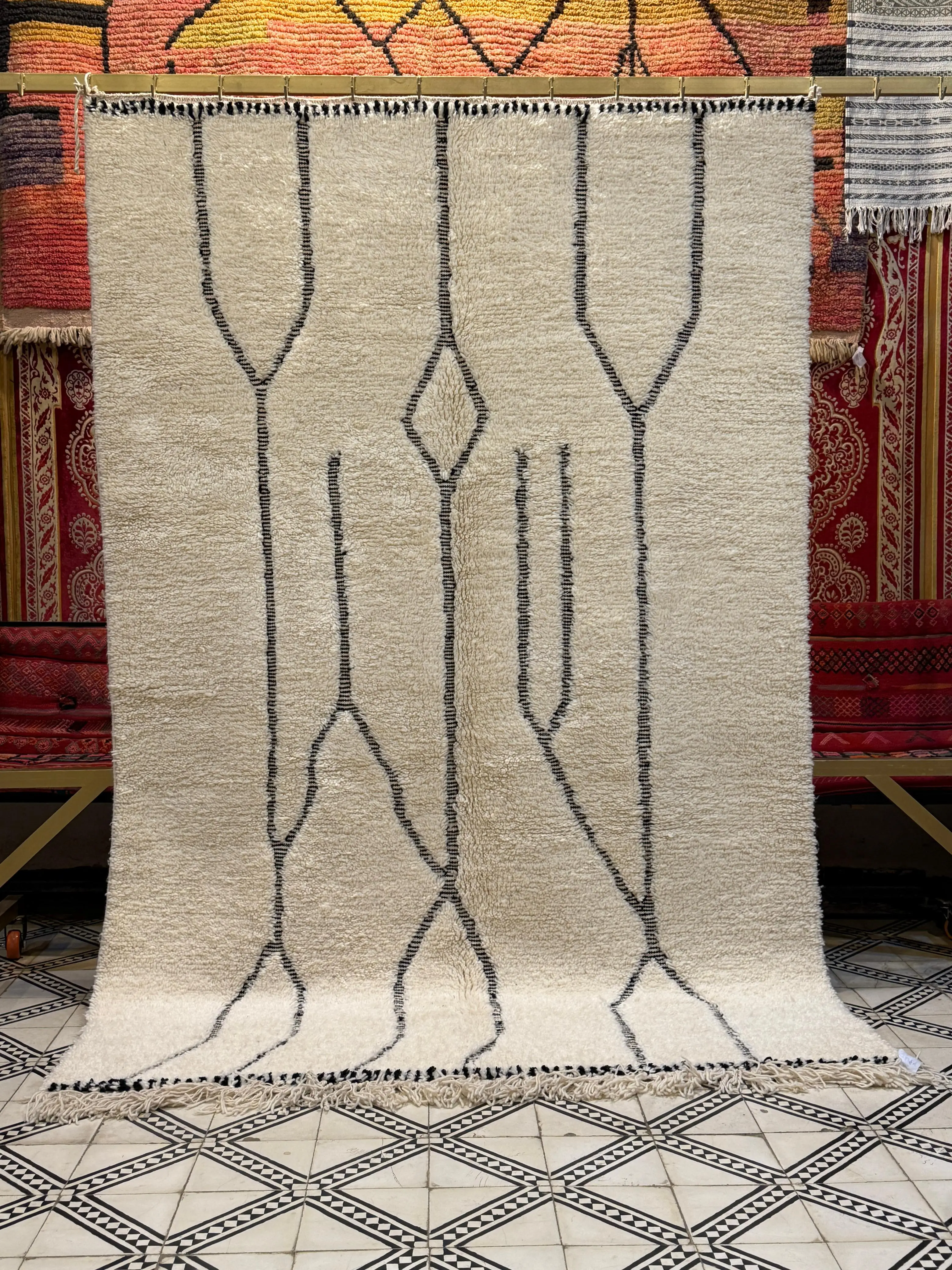 eni ourain rug, Authentic Moroccan Rug, Custom Beni Ourain rug, Beni Large Moroccan Ru