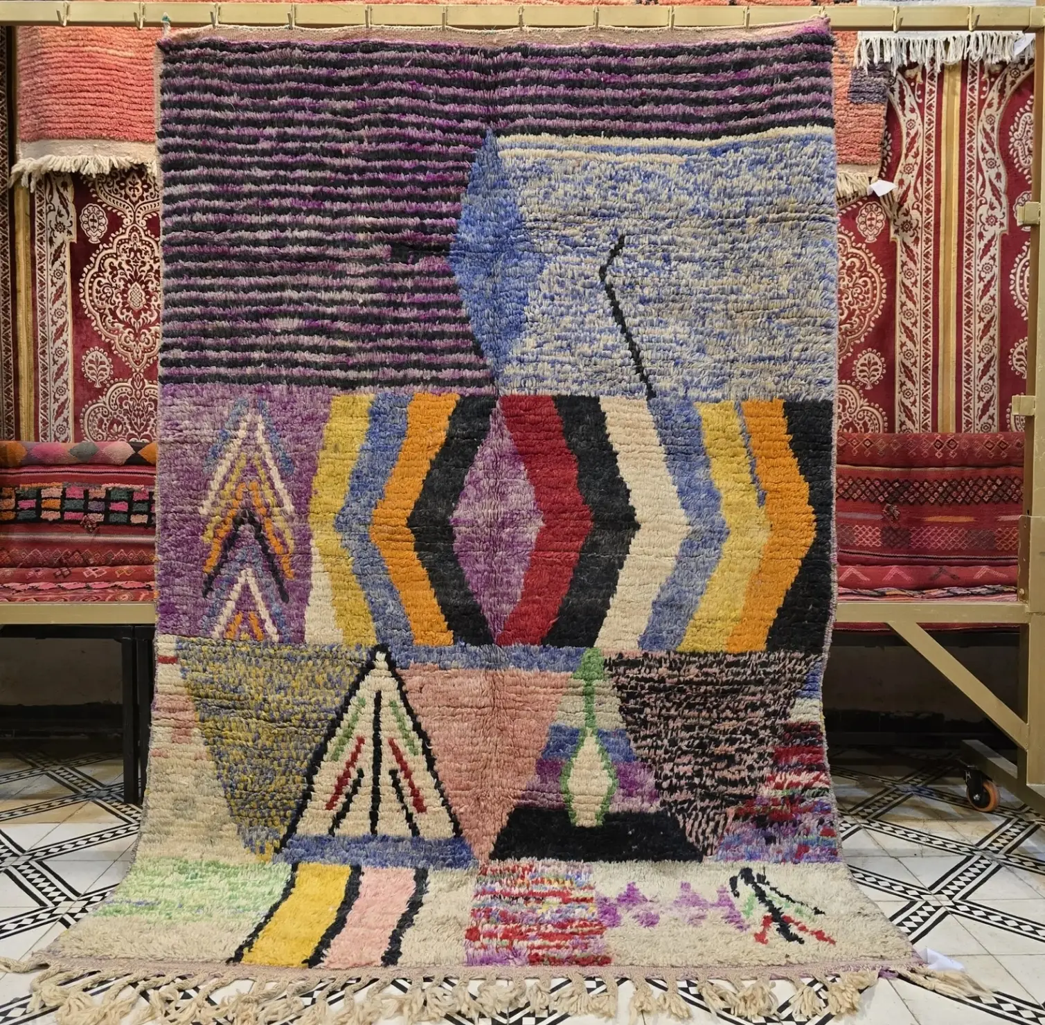 Beni Ourain Rug - Authentic Moroccan Area Rug in Wool | Handmade Berber Carpet