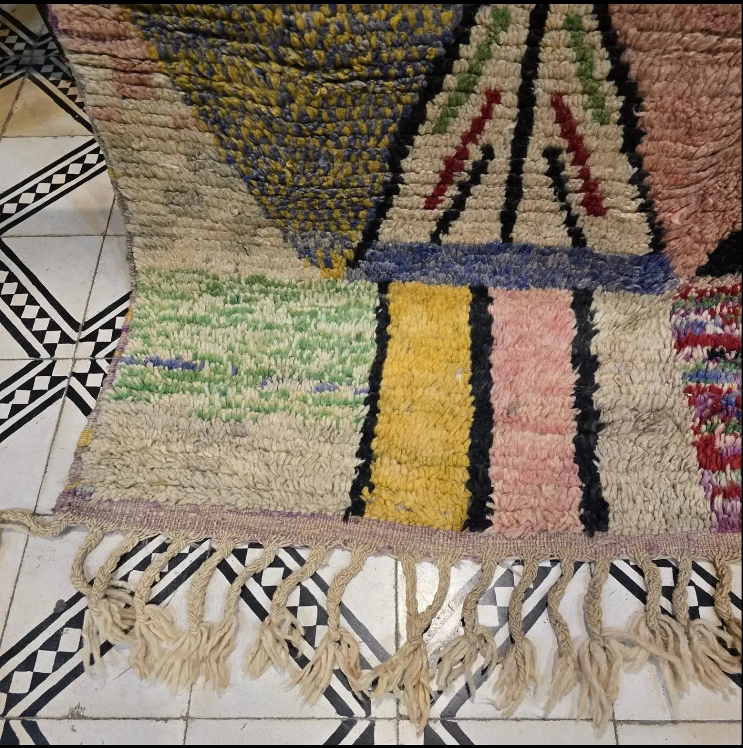 Beni Ourain Rug - Authentic Moroccan Area Rug in Wool | Handmade Berber Carpet