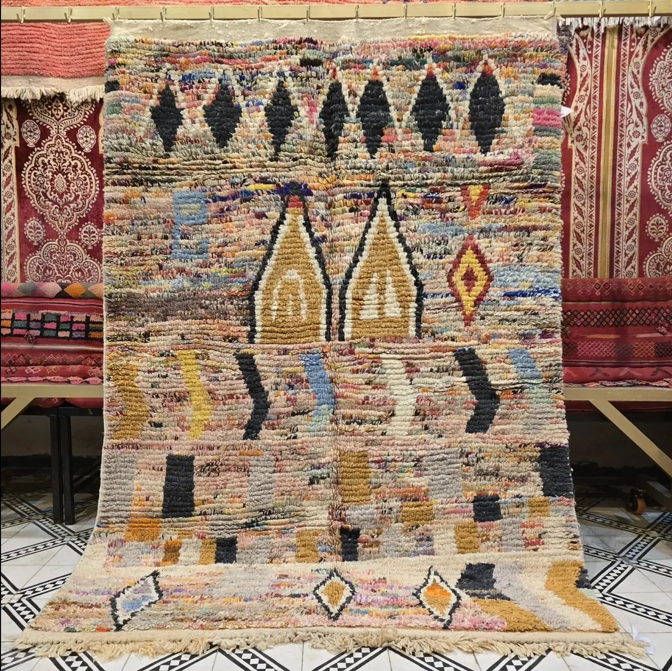 Luxurious Beni Ourain Rug | Handmade Moroccan Wool Carpet | Authentic Berber Decor