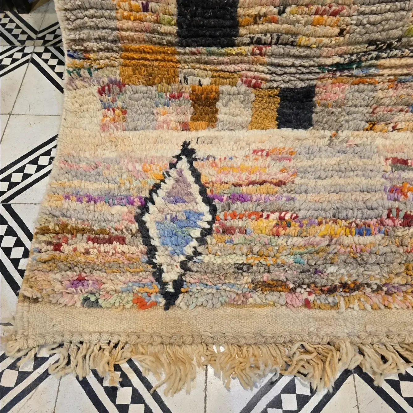 Luxurious Beni Ourain Rug | Handmade Moroccan Wool Carpet | Authentic Berber Decor