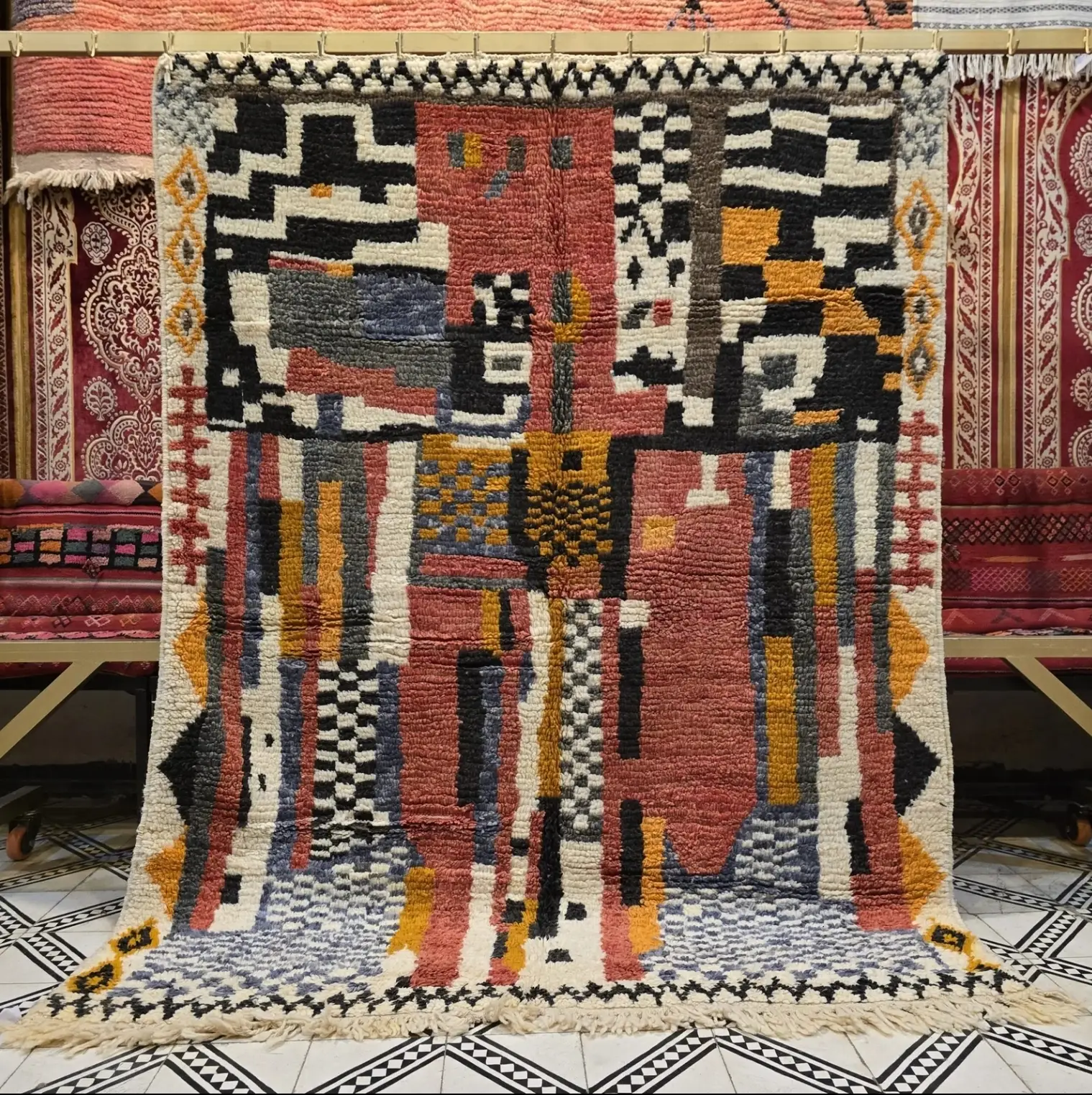Beni Ourain Rug | Authentic Handmade Moroccan Wool Carpet | Luxurious Berber Area Rug