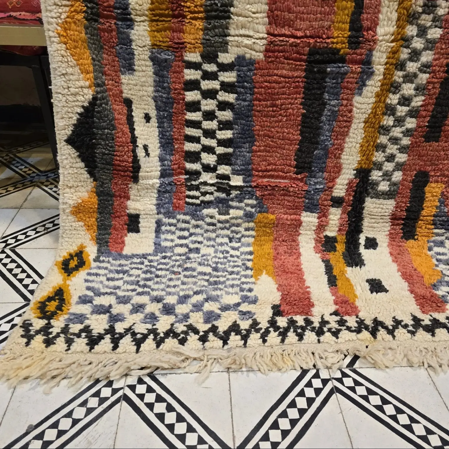 Beni Ourain Rug | Authentic Handmade Moroccan Wool Carpet | Luxurious Berber Area Rug