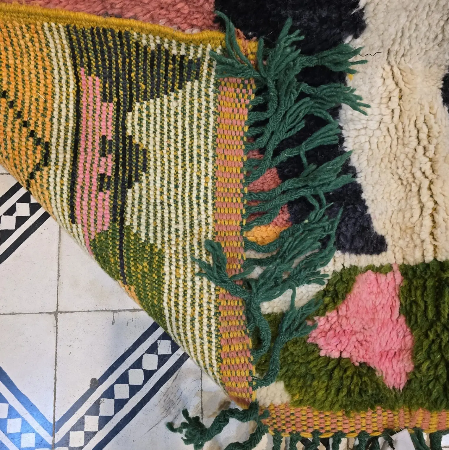 Beni Ourain Rug | Authentic Moroccan Wool Carpet | Handmade Berber Area Rug