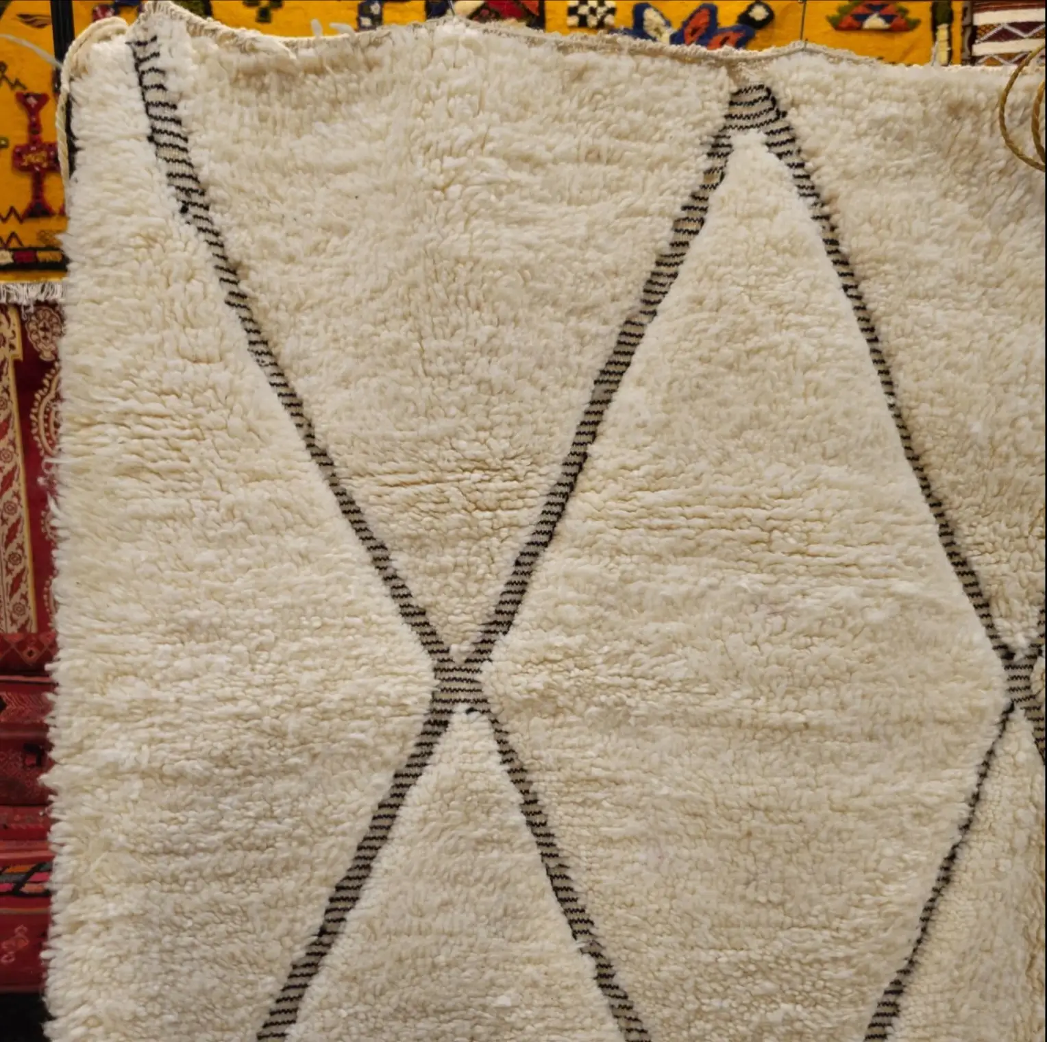 Authentic Moroccan Area Rug | Handwoven Wool Berber Carpet | Beni Ourain Living Room Rug