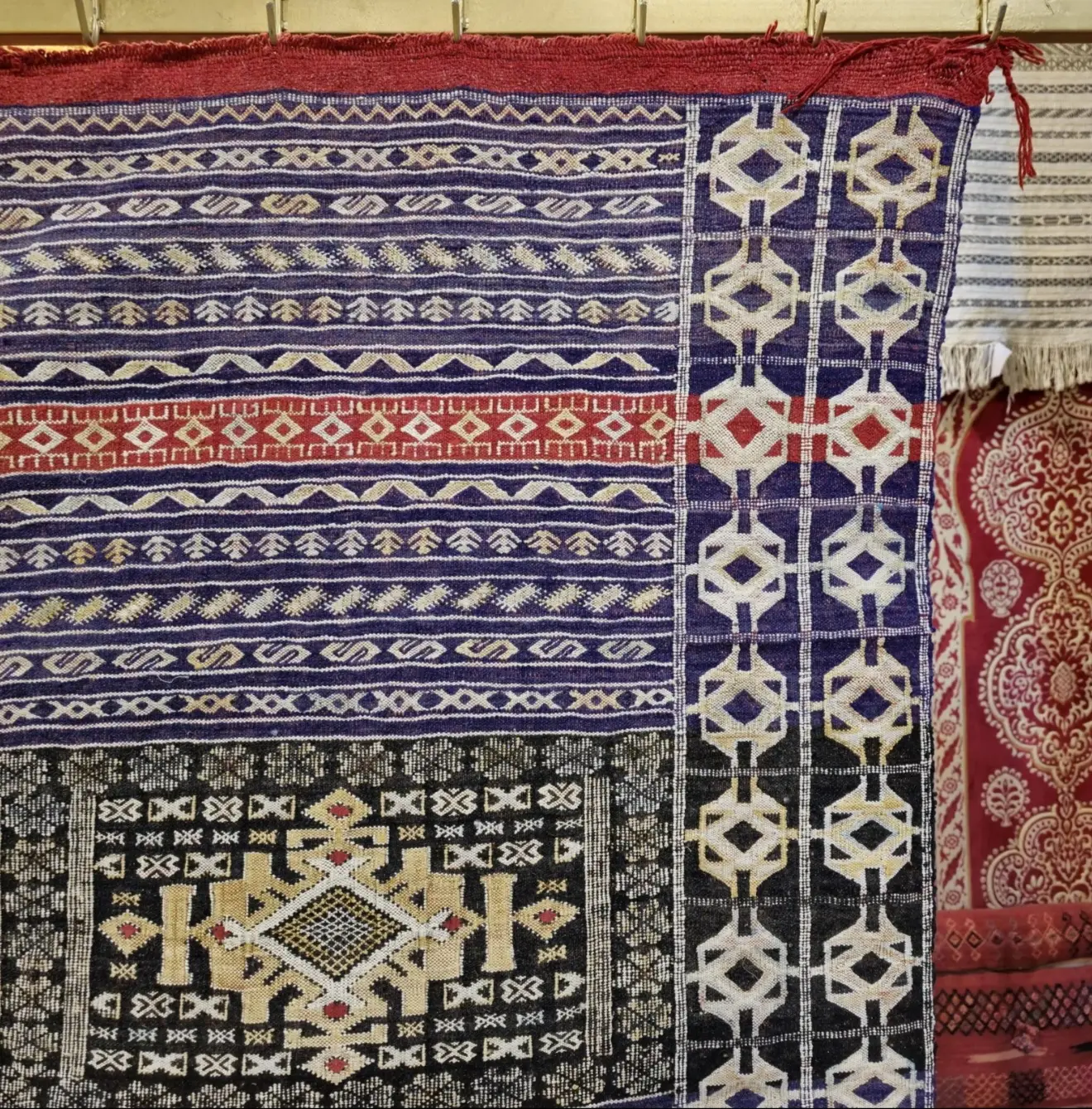 Custom Kilim Rug | Vintage Moroccan Flatweave Carpet | Traditional Wool Berber Rug
