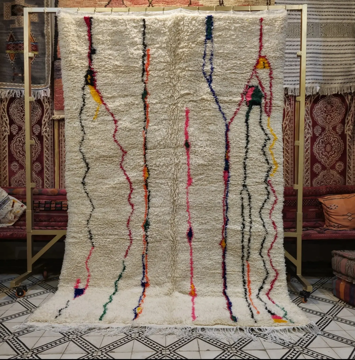 Authentic Beni Ourain Rug | Handwoven Wool Berber Rug | Moroccan Area Carpet for Living Room Elegance