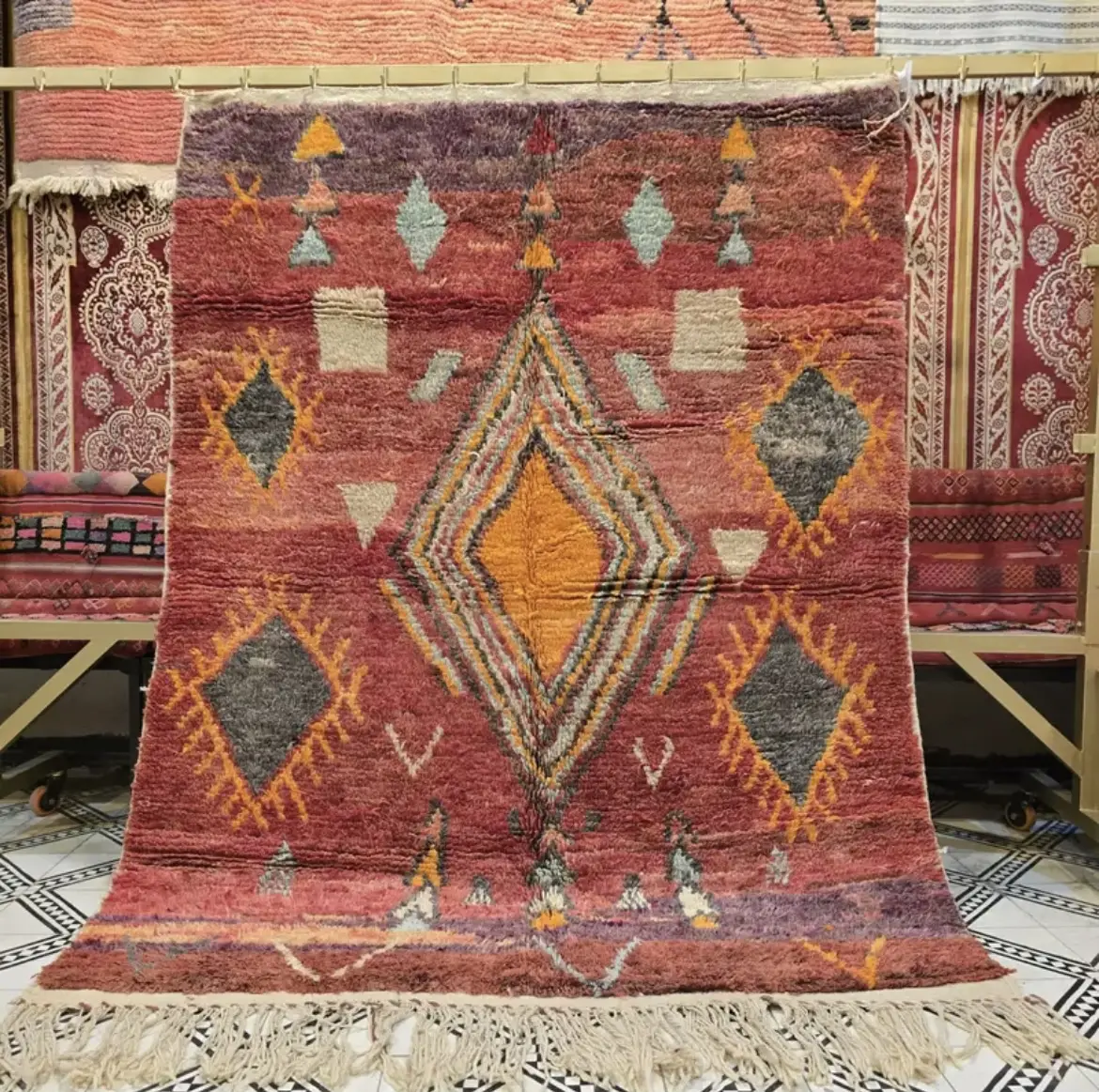 Beni Ourain Rug | Handmade Moroccan Wool Carpet | Authentic Berber Craftsmanship