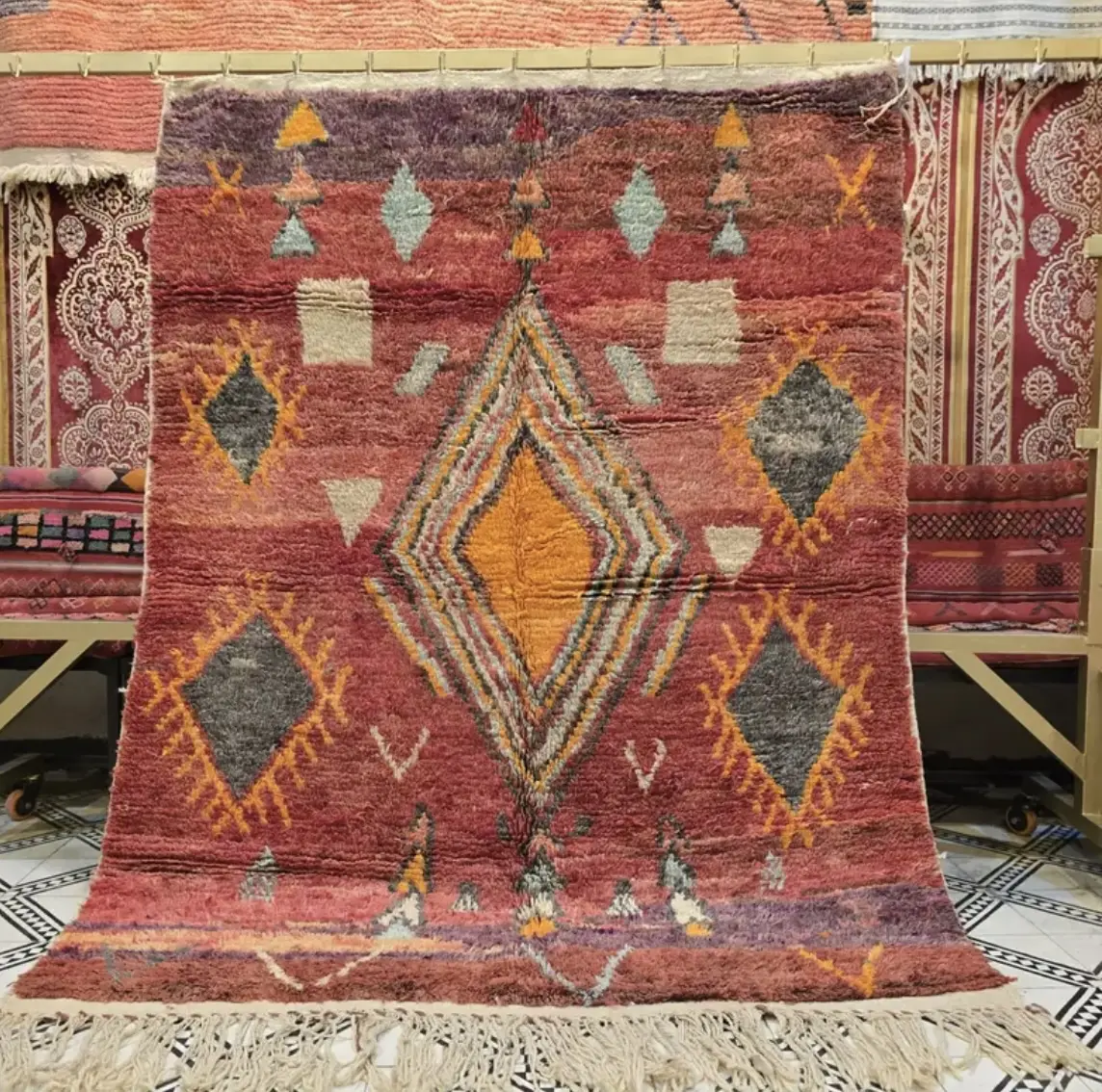 Beni Ourain Rug | Handmade Moroccan Wool Carpet | Authentic Berber Craftsmanship