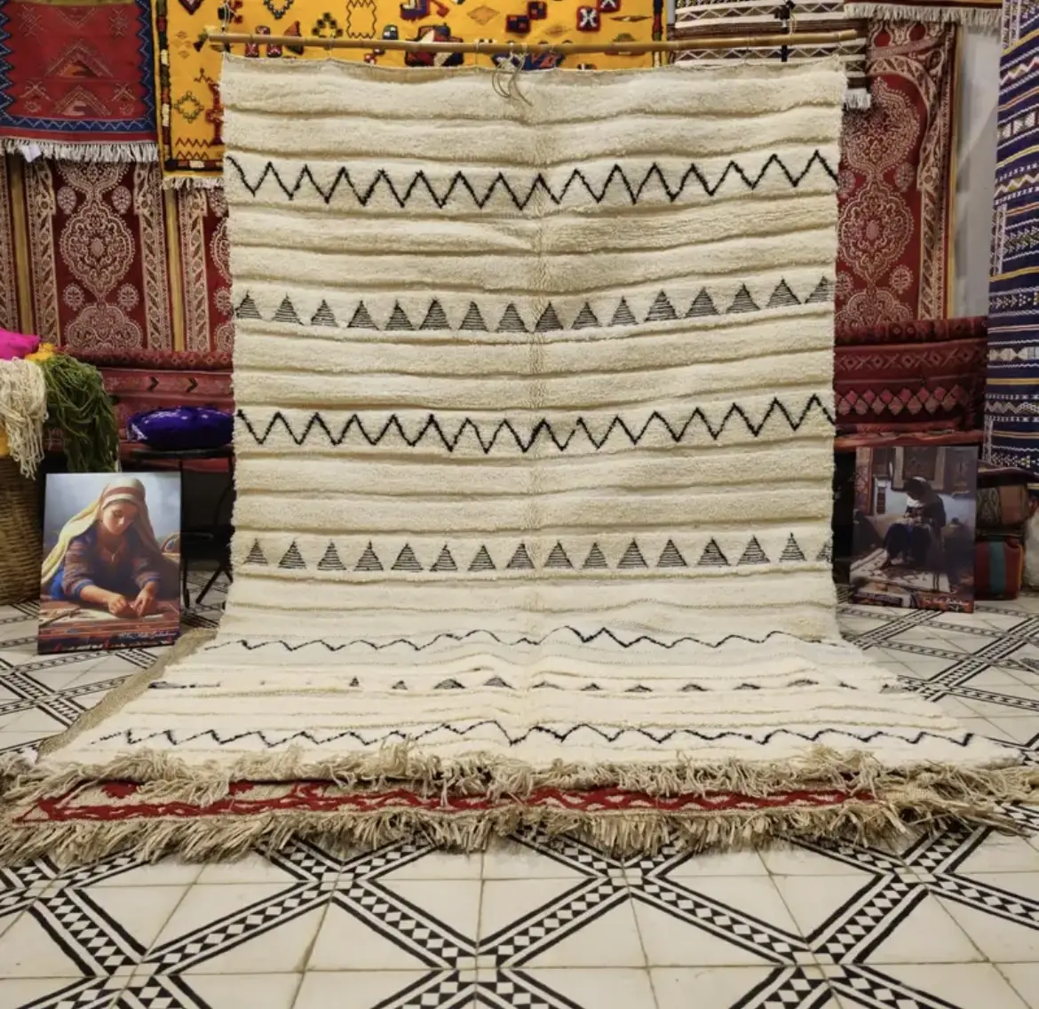 Authentic Beni Ourain Rug | Handwoven Wool Berber Rug | Moroccan Area Carpet for Living Room Elegance