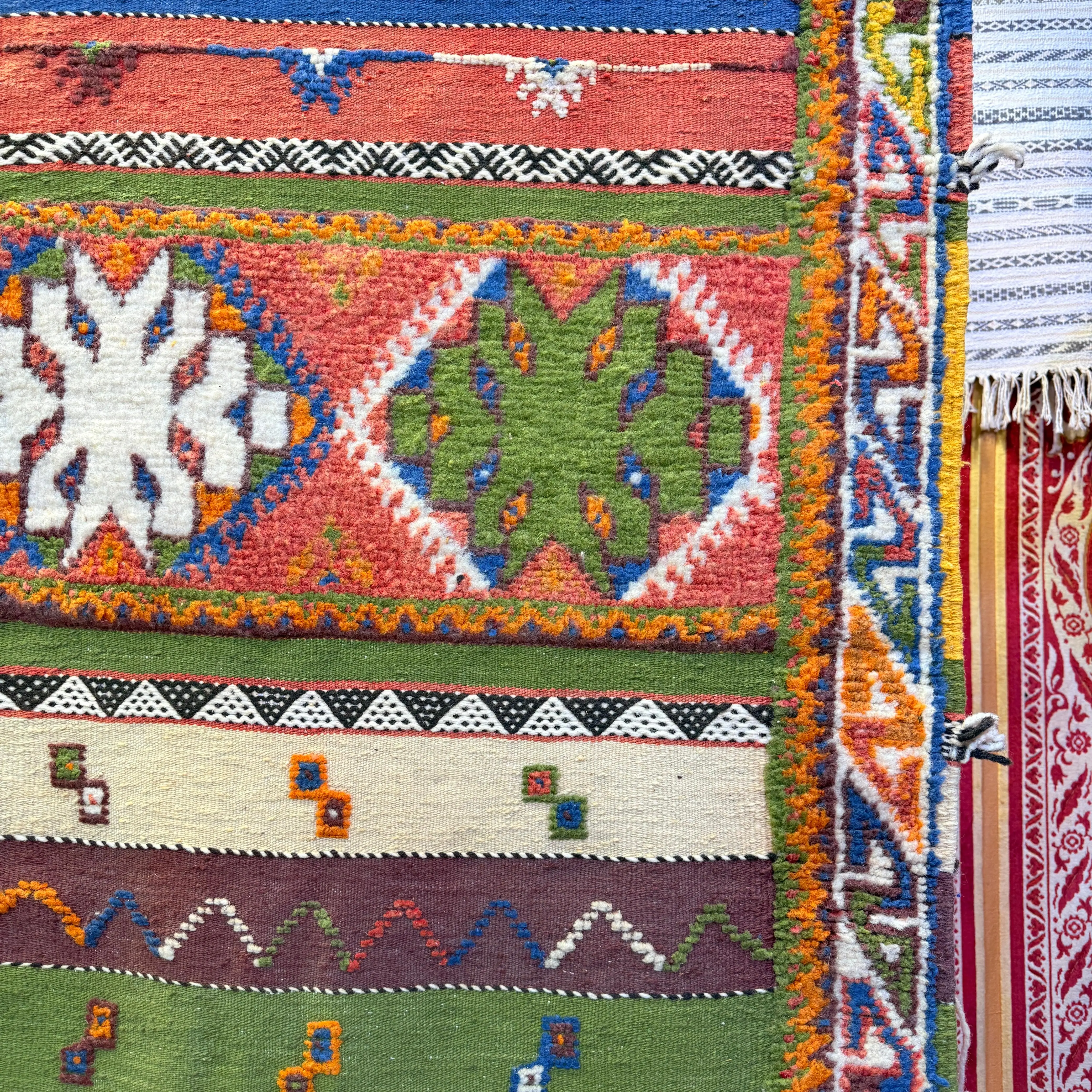 Custom Handmade Moroccan Rug | Unique Colorful Carpet with 3 Techniques – Weaving, Knotting & Embroidery