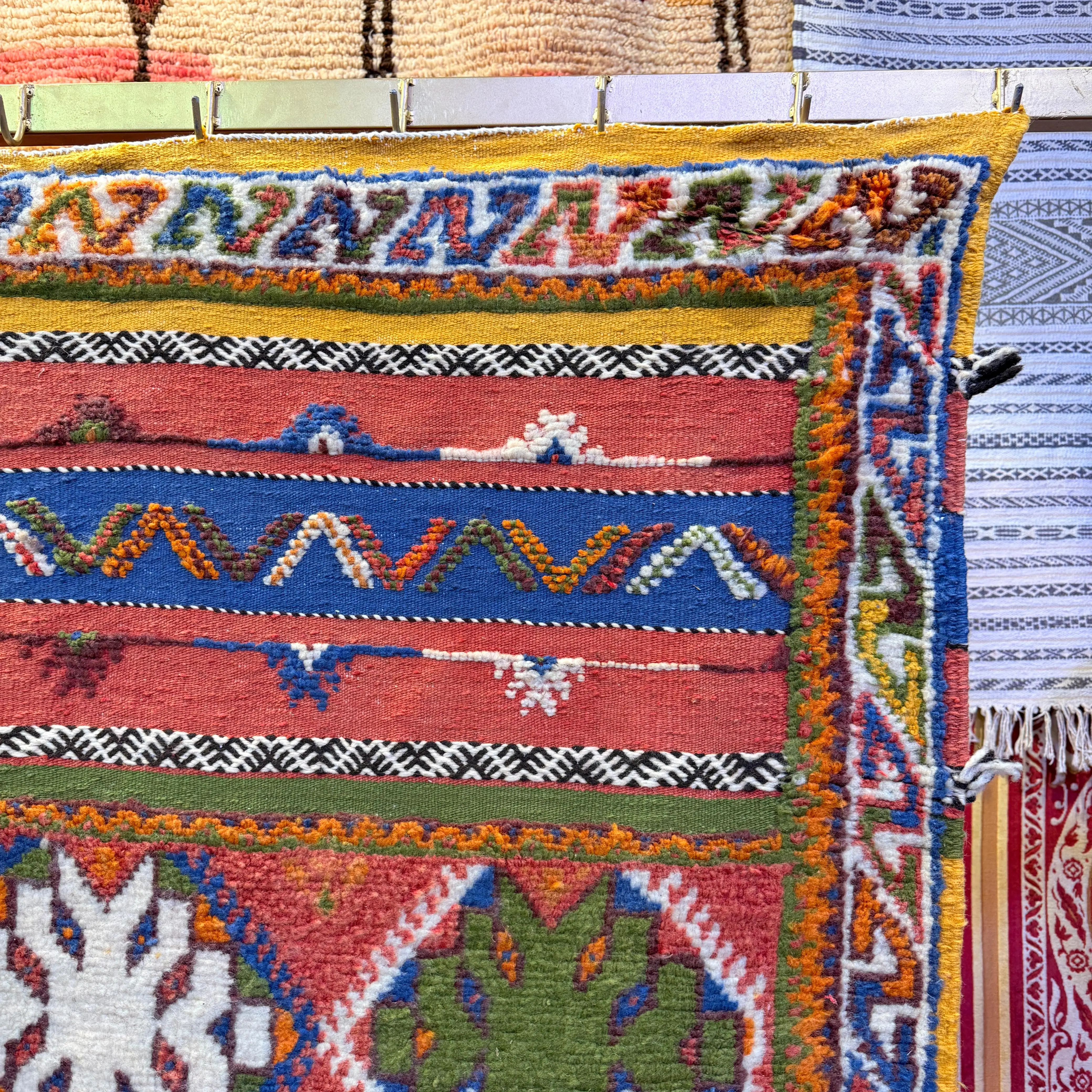 Custom Handmade Moroccan Rug | Unique Colorful Carpet with 3 Techniques – Weaving, Knotting & Embroidery