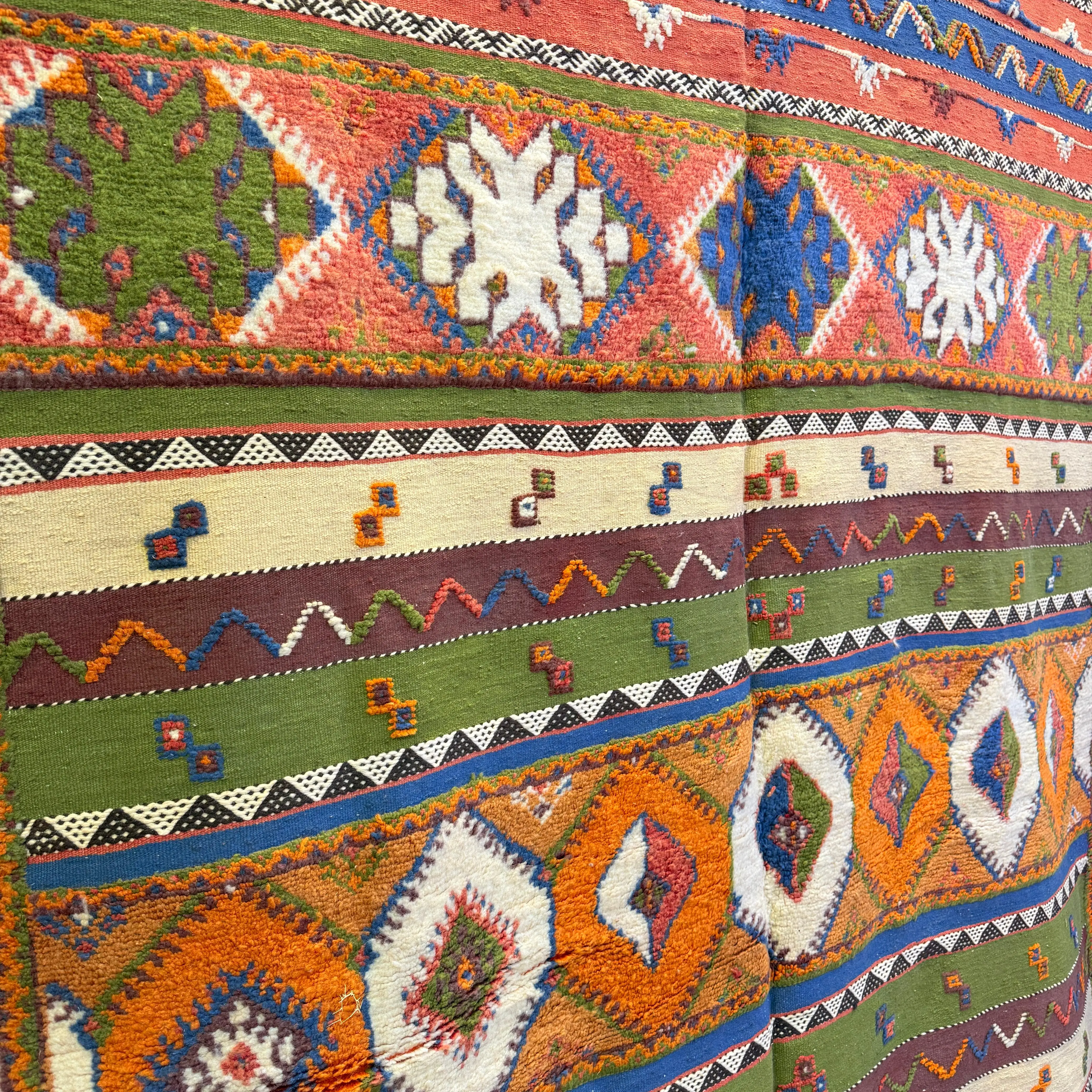 Custom Handmade Moroccan Rug | Unique Colorful Carpet with 3 Techniques – Weaving, Knotting & Embroidery