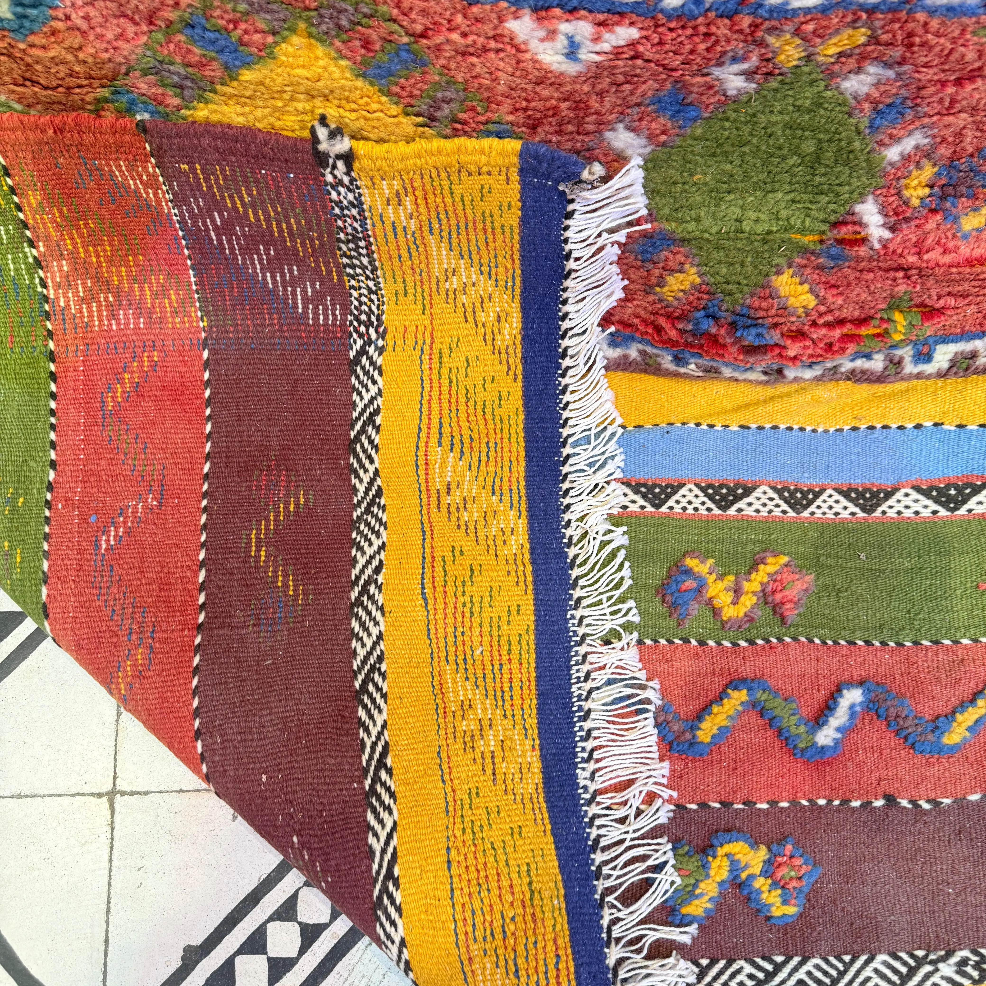 Handwoven Custom Moroccan Rug | Vibrant Berber Carpet with Unique Weaving, Knotting & Embroidery