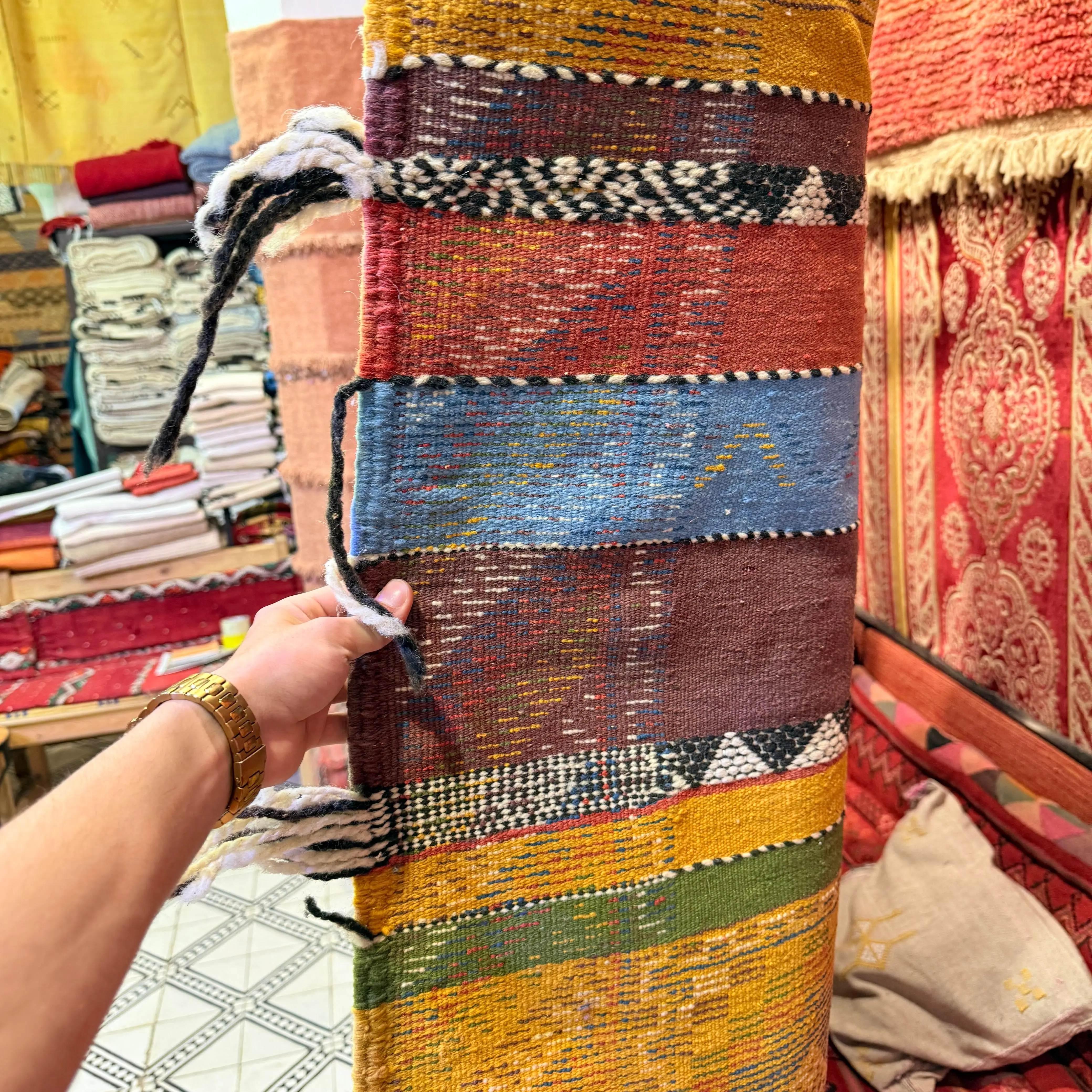 Handwoven Custom Moroccan Rug | Vibrant Berber Carpet with Unique Weaving, Knotting & Embroidery