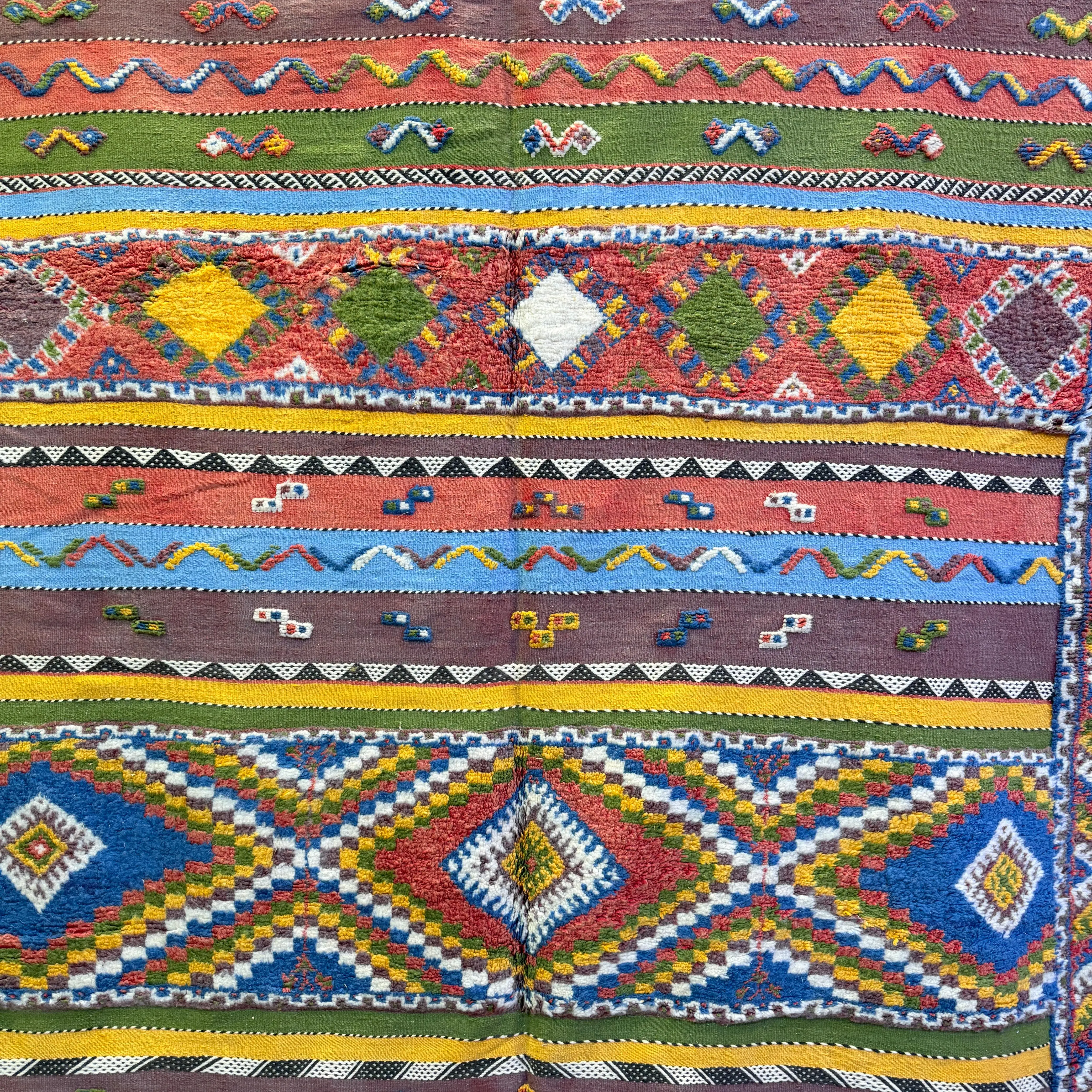 Handwoven Custom Moroccan Rug | Vibrant Berber Carpet with Unique Weaving, Knotting & Embroidery