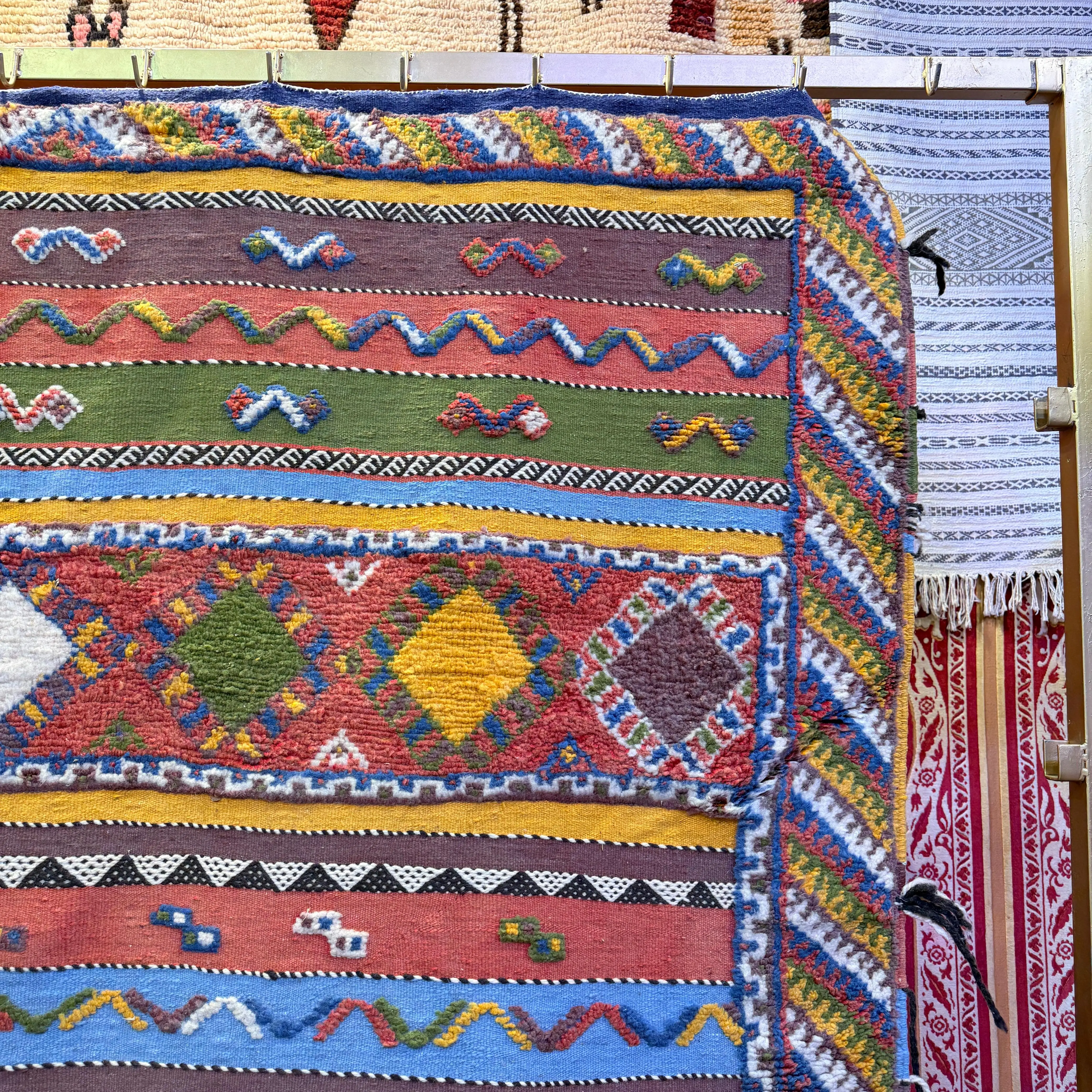 Handwoven Custom Moroccan Rug | Vibrant Berber Carpet with Unique Weaving, Knotting & Embroidery
