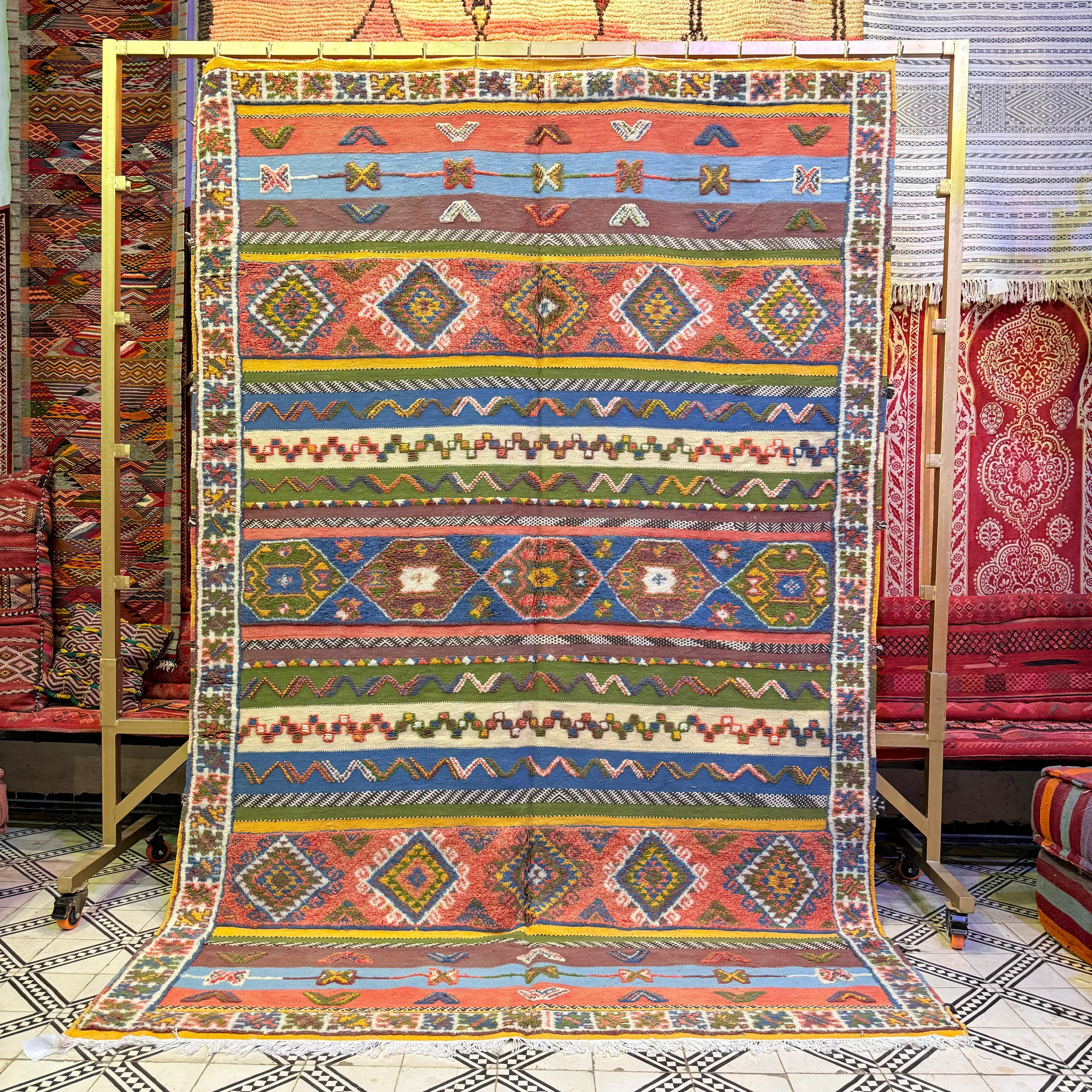 "Custom Berber Rug | Handmade Moroccan Carpet with Vibrant Colors & Intricate Design