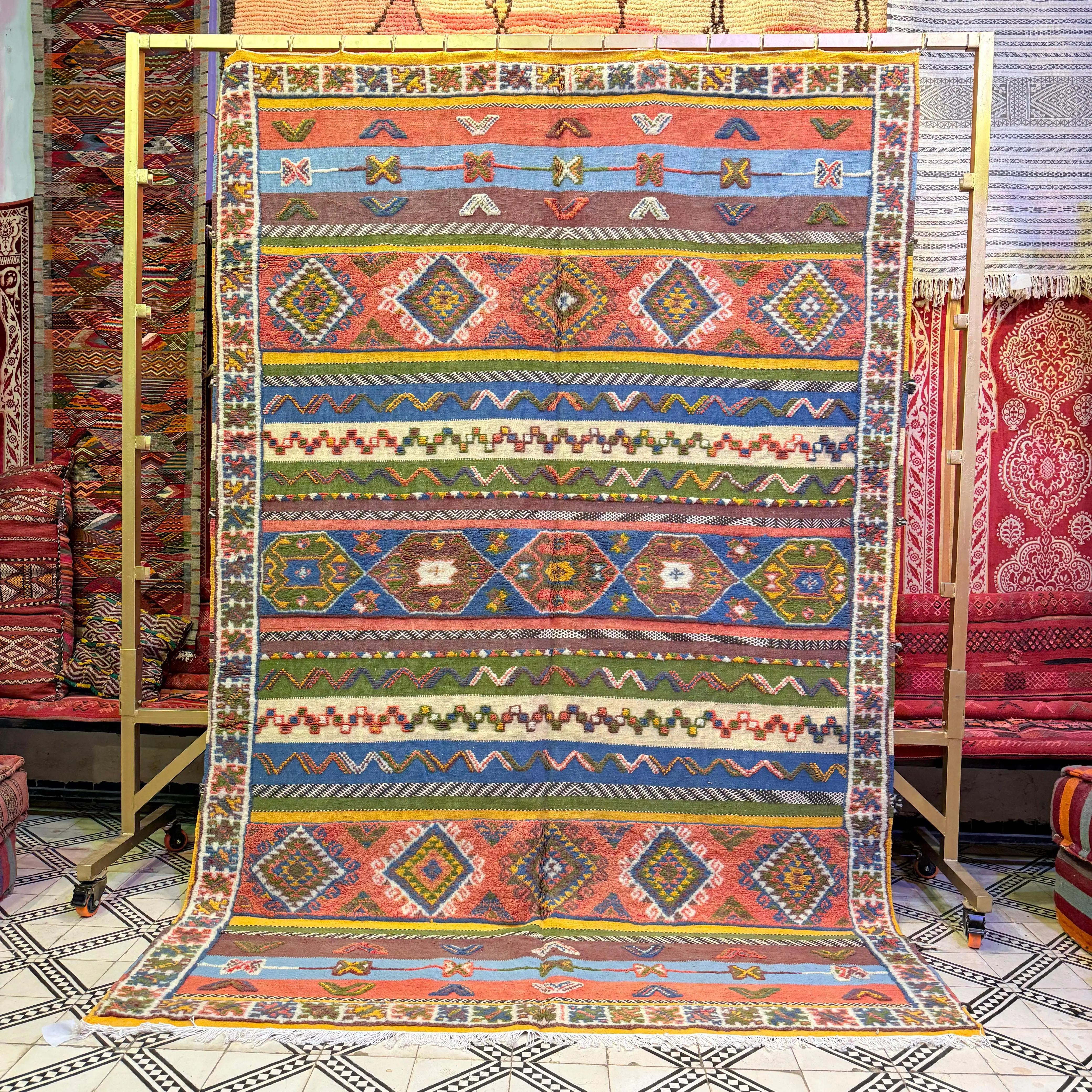"Custom Berber Rug | Handmade Moroccan Carpet with Vibrant Colors & Intricate Design