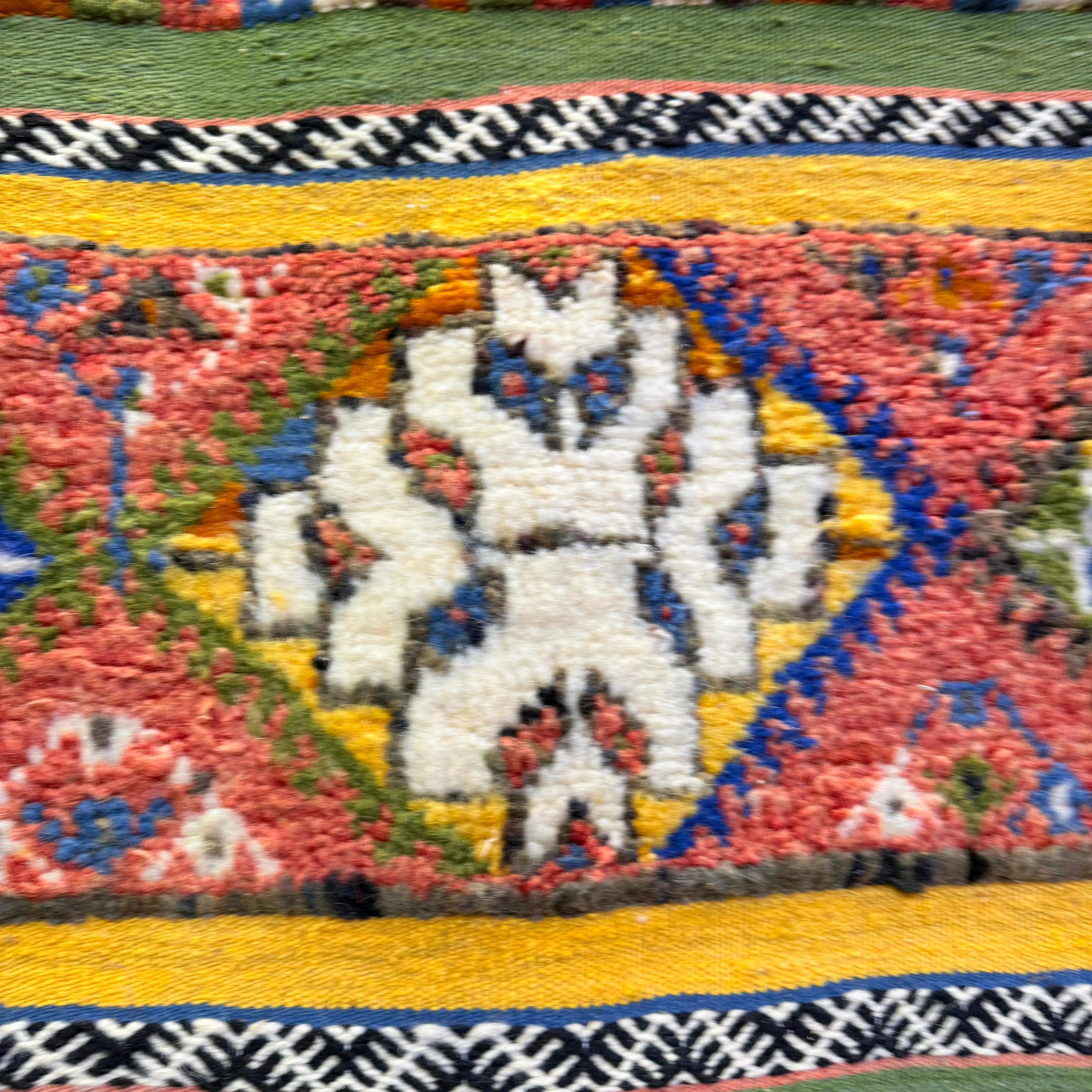 Custom Handwoven Berber Carpet | Moroccan Wool Rug with Vibrant Embroidery & Unique Patterns
