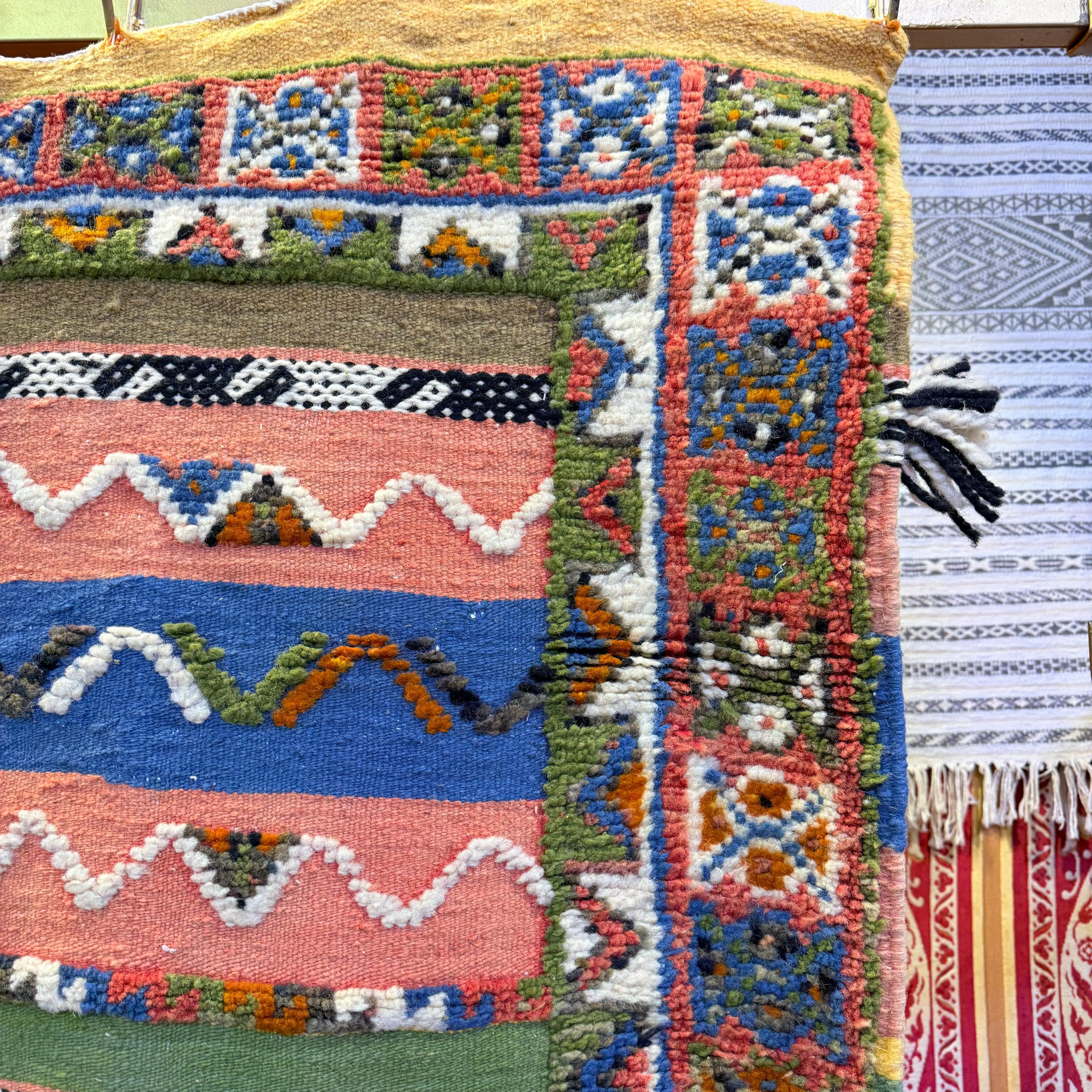Custom Handwoven Berber Carpet | Moroccan Wool Rug with Vibrant Embroidery & Unique Patterns