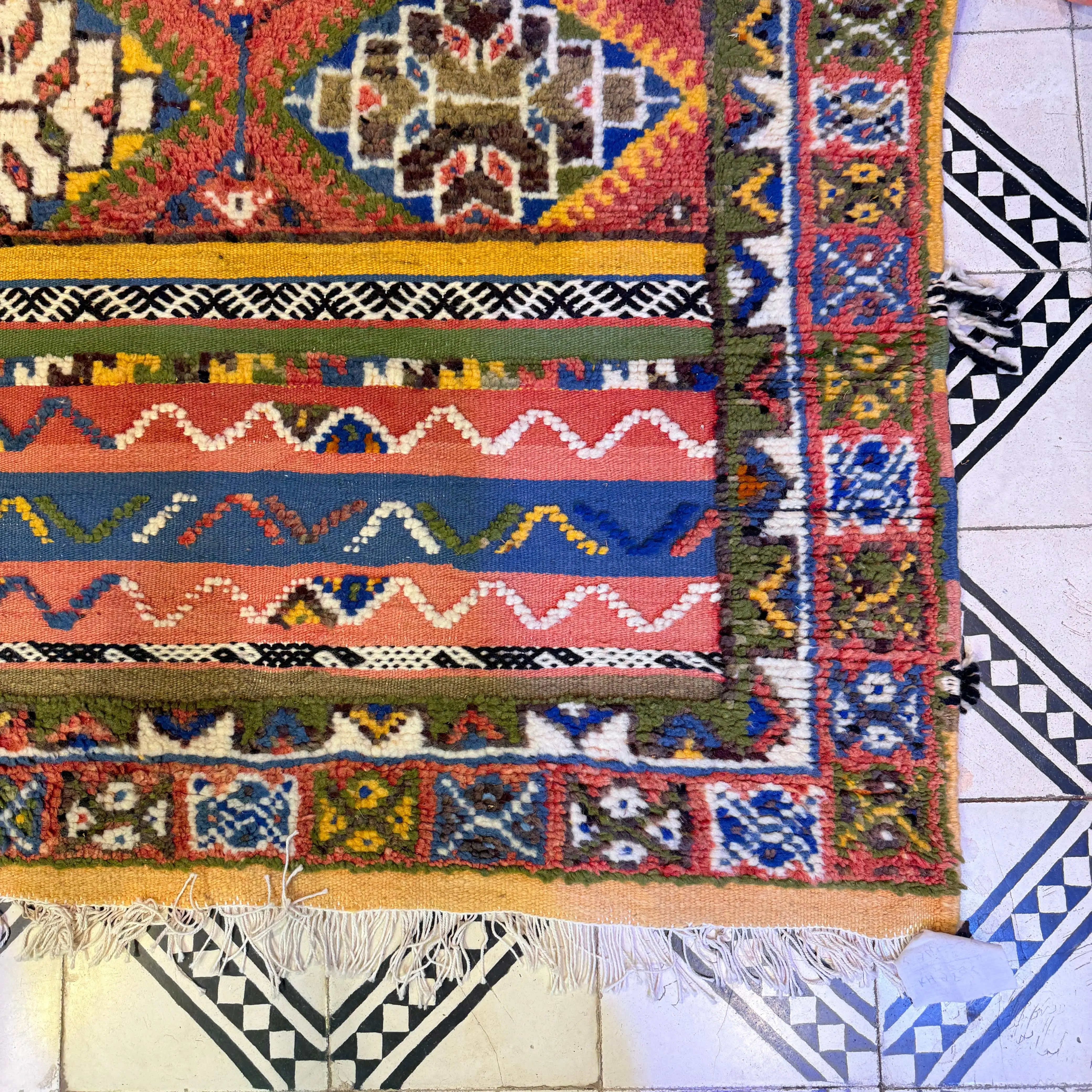 Custom Handwoven Berber Carpet | Moroccan Wool Rug with Vibrant Embroidery & Unique Patterns