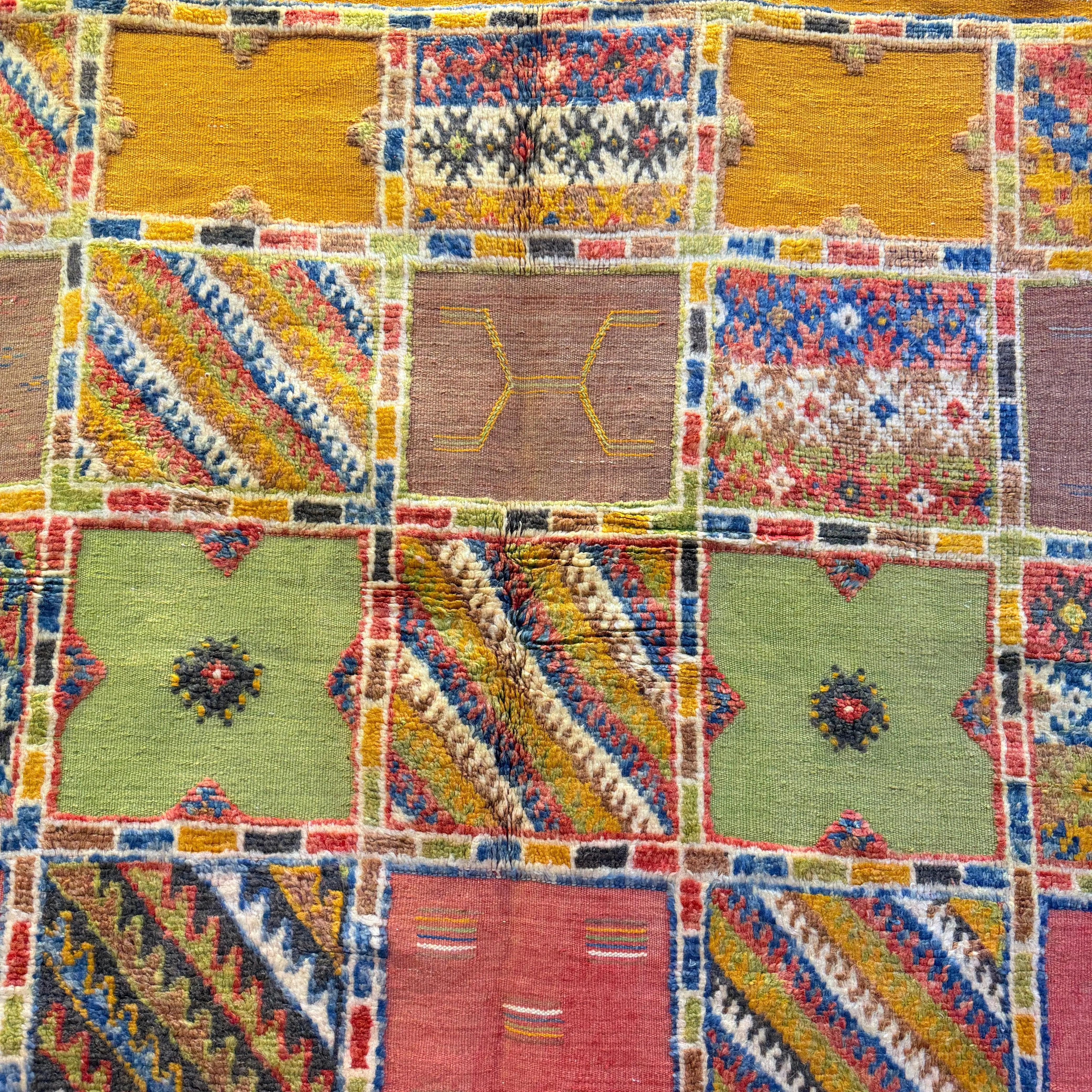 Handmade Moroccan Berber Carpet | Vibrant Wool Area Rug with Unique Weaving & Embroidery