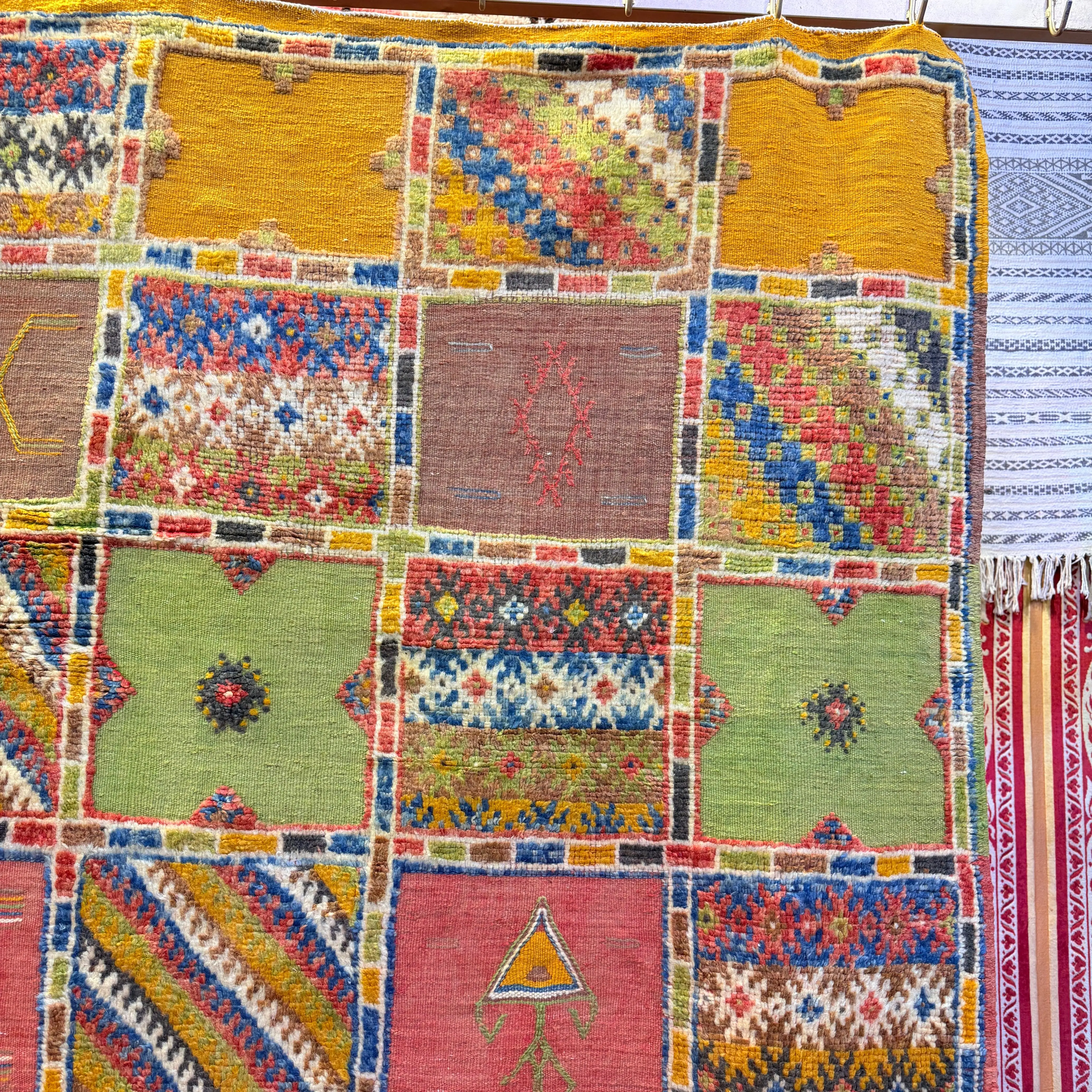 Handmade Moroccan Berber Carpet | Vibrant Wool Area Rug with Unique Weaving & Embroidery