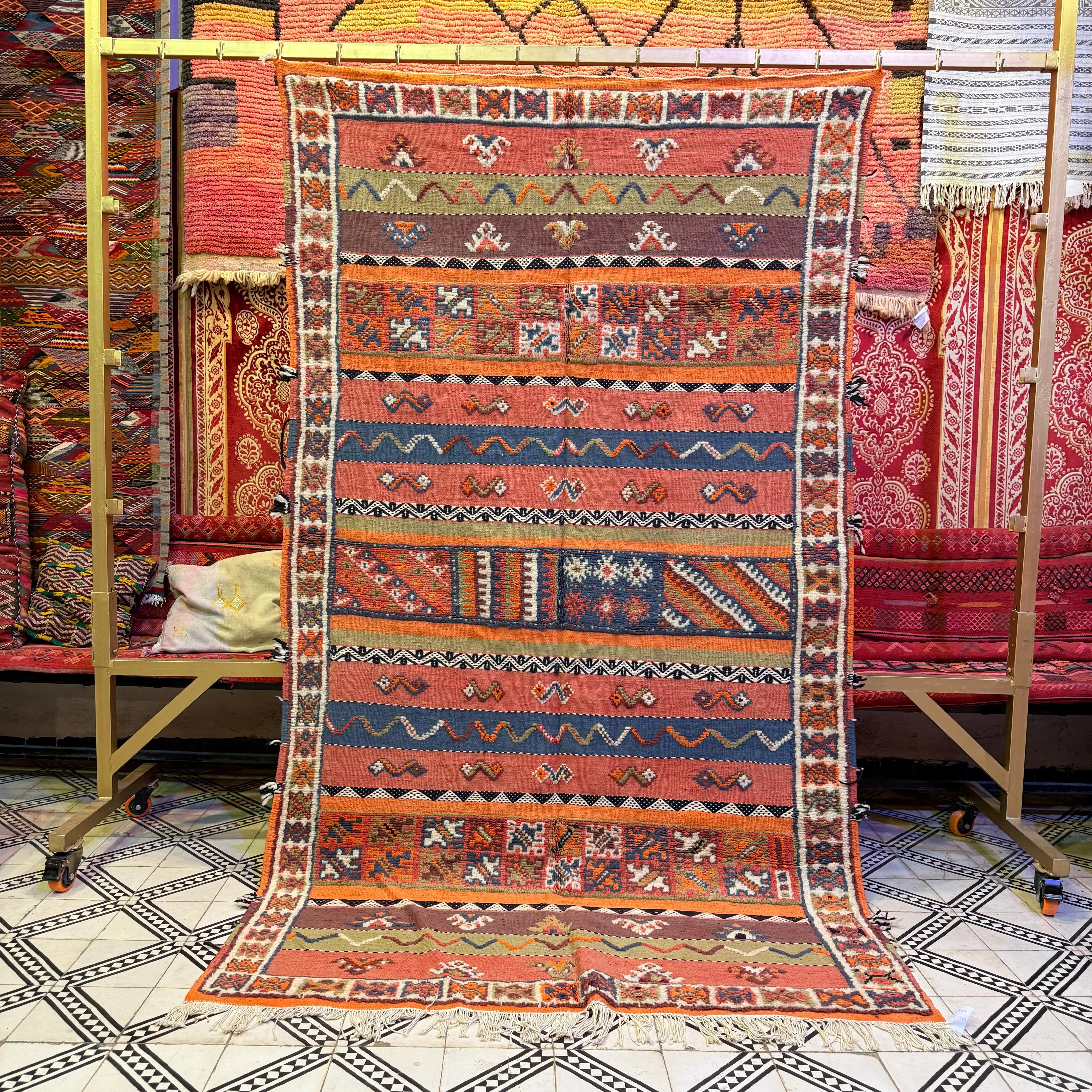 "Handmade Moroccan Berber Rug | Unique Custom Wool Carpet with Vibrant Embroidery & Traditional Patterns