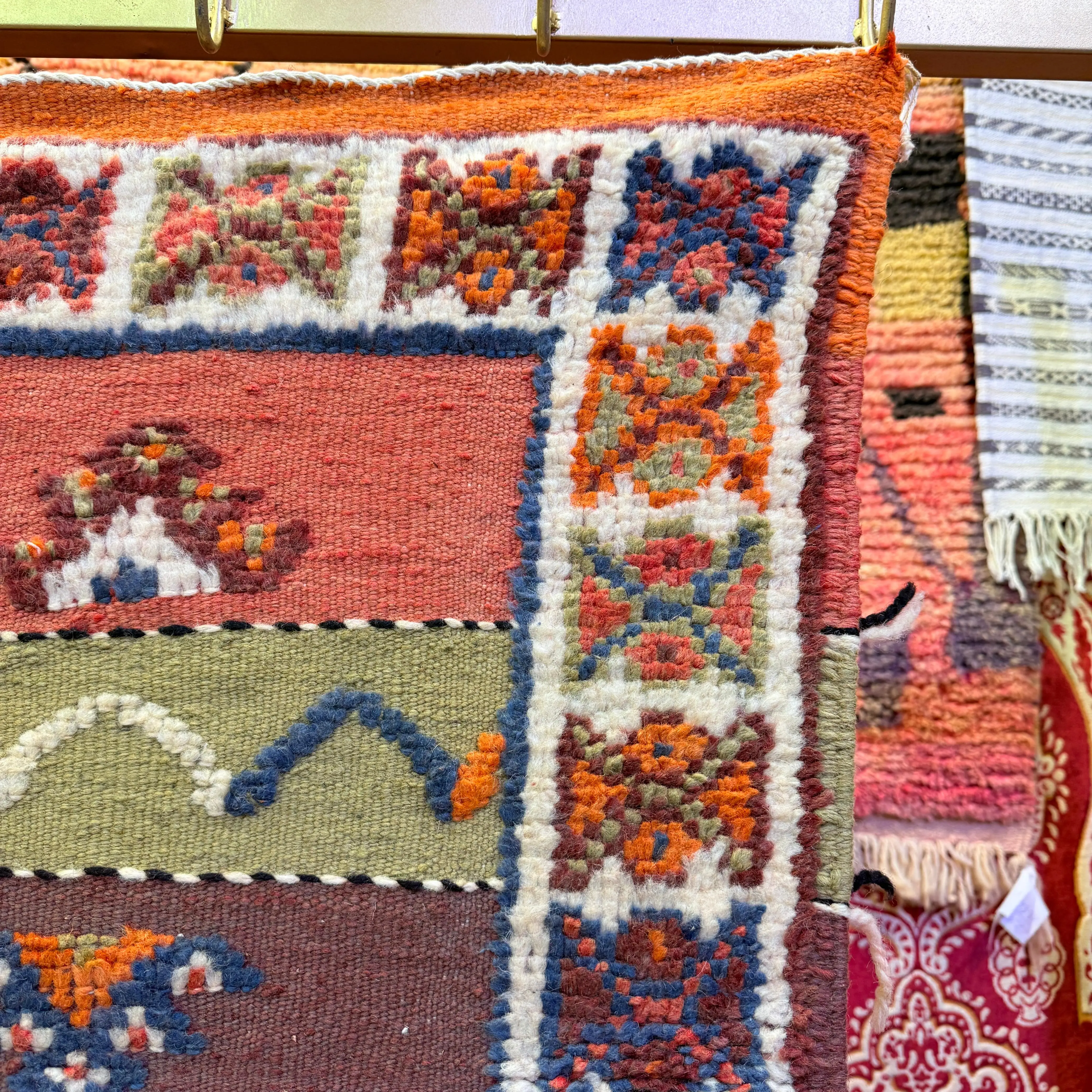 "Handmade Moroccan Berber Rug | Unique Custom Wool Carpet with Vibrant Embroidery & Traditional Patterns