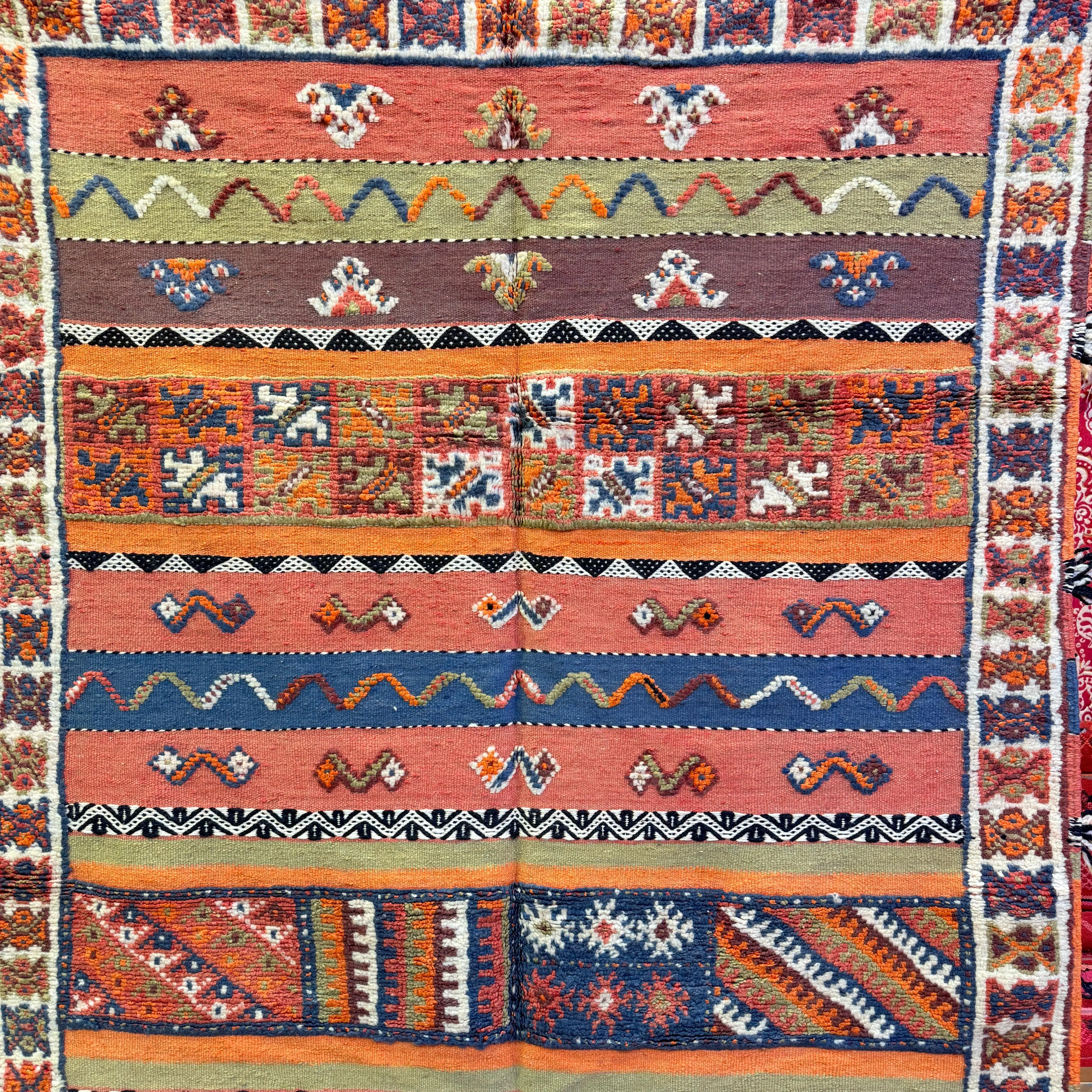 "Handmade Moroccan Berber Rug | Unique Custom Wool Carpet with Vibrant Embroidery & Traditional Patterns