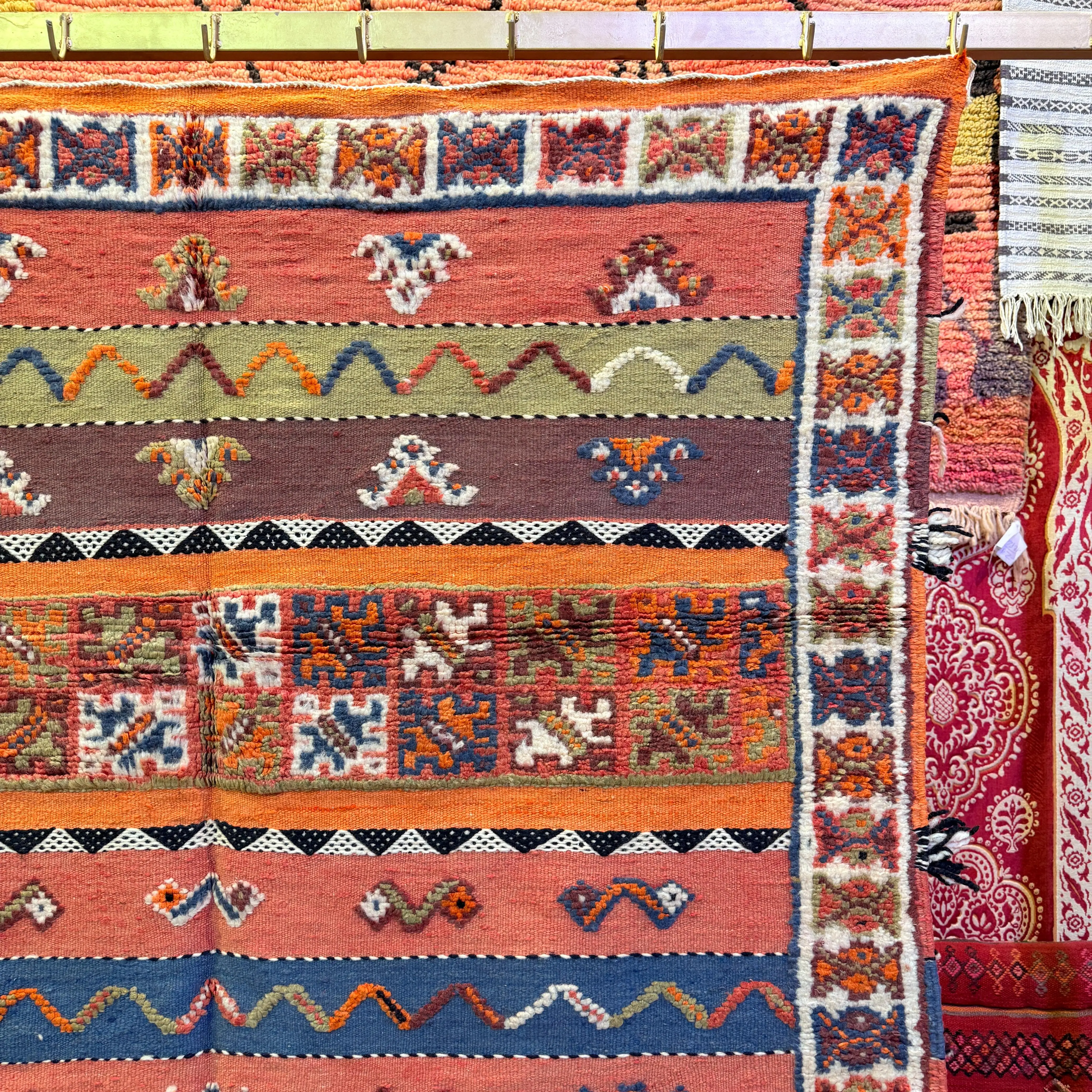 "Handmade Moroccan Berber Rug | Unique Custom Wool Carpet with Vibrant Embroidery & Traditional Patterns