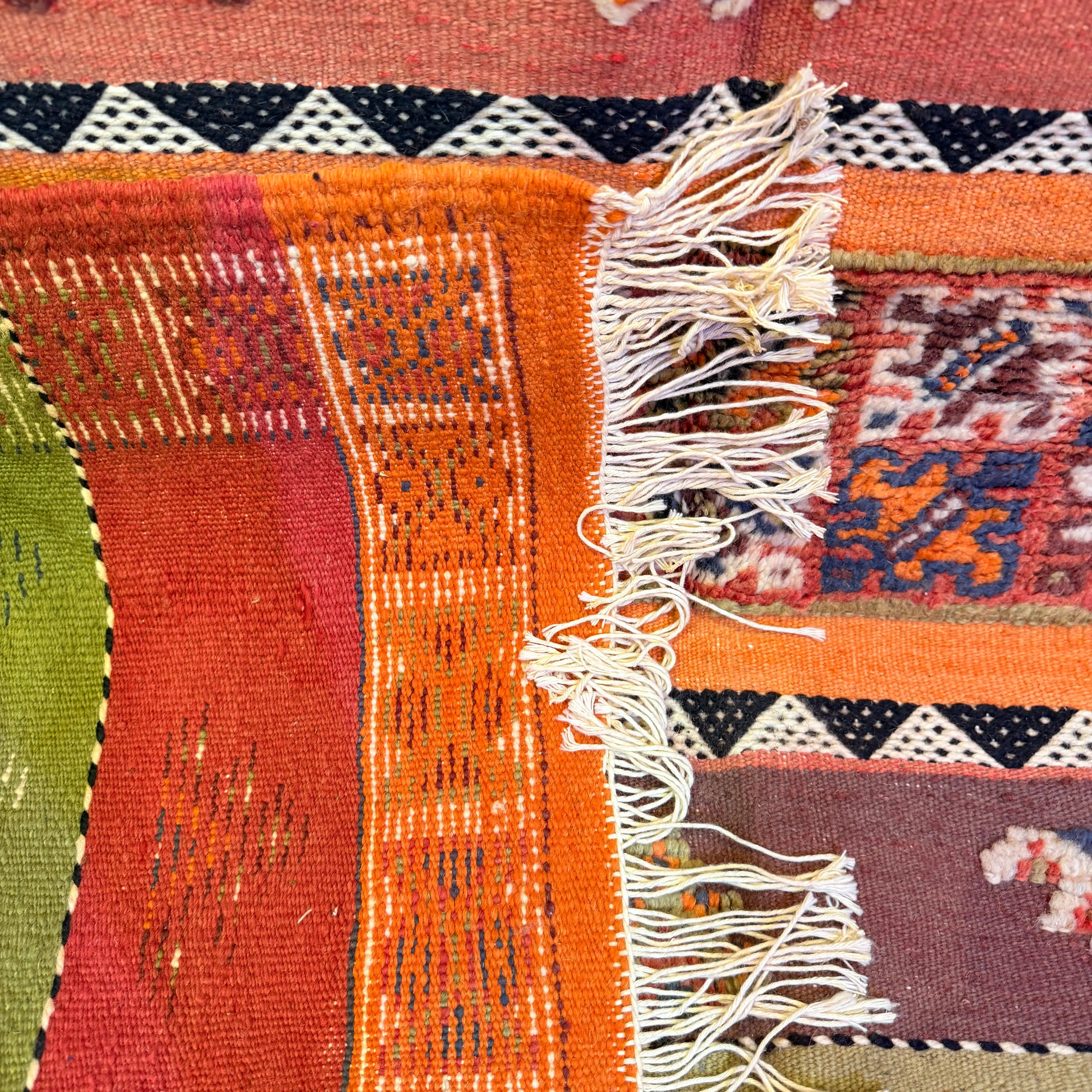 "Handmade Moroccan Berber Rug | Unique Custom Wool Carpet with Vibrant Embroidery & Traditional Patterns