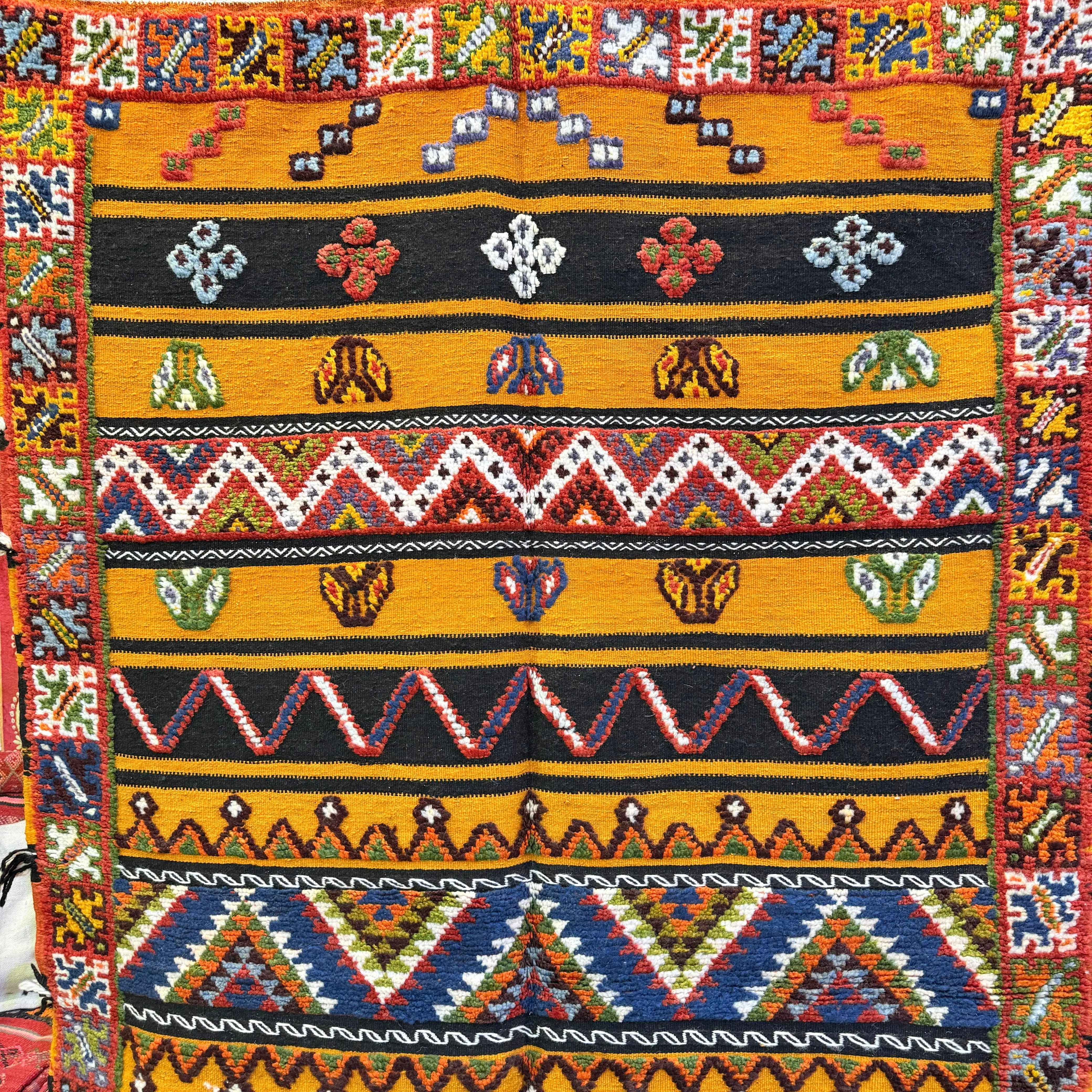 Handmade Moroccan Berber Rug | Unique Custom Wool Carpet with Vibrant Embroidery & Traditional Patterns
