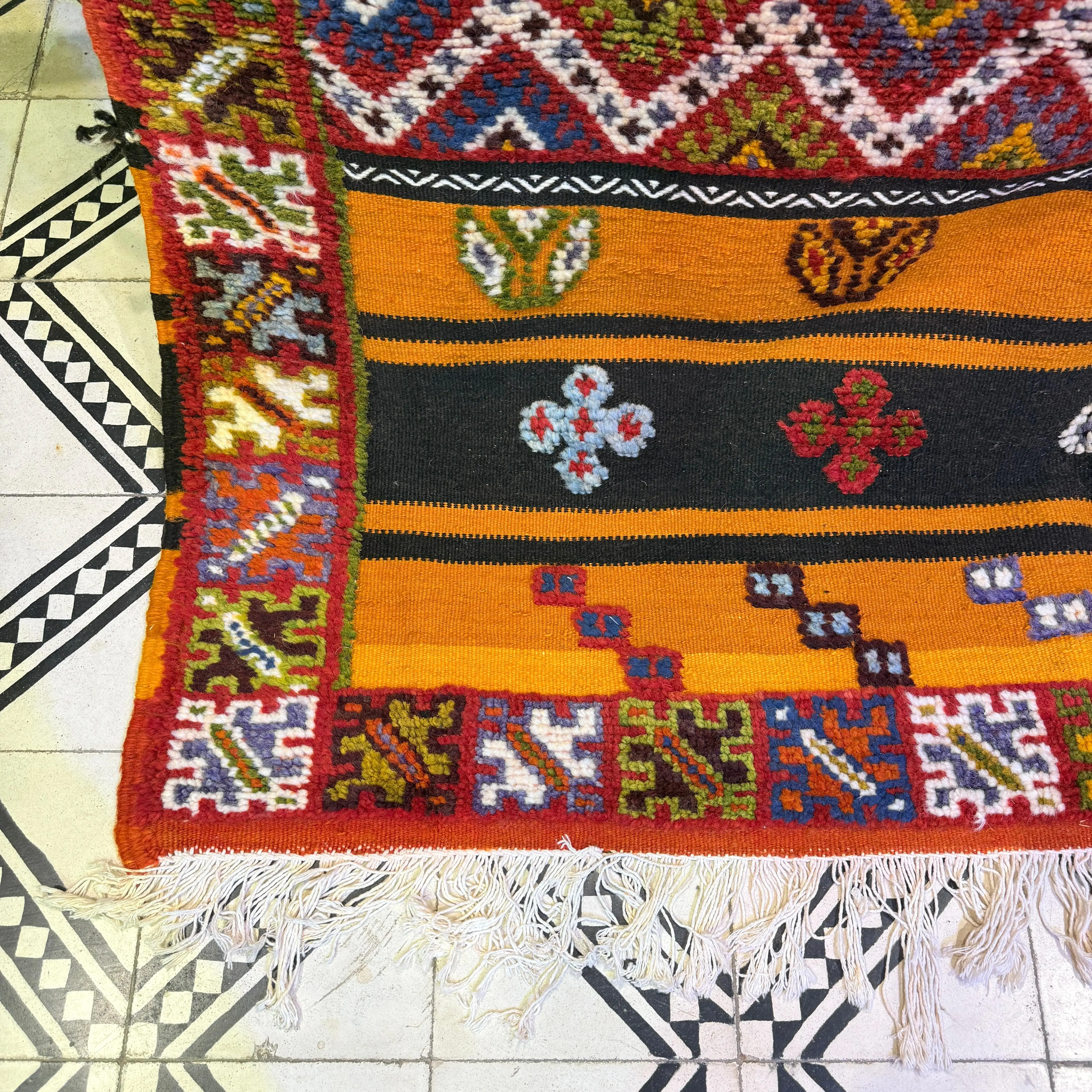 Handmade Moroccan Berber Rug | Unique Custom Wool Carpet with Vibrant Embroidery & Traditional Patterns