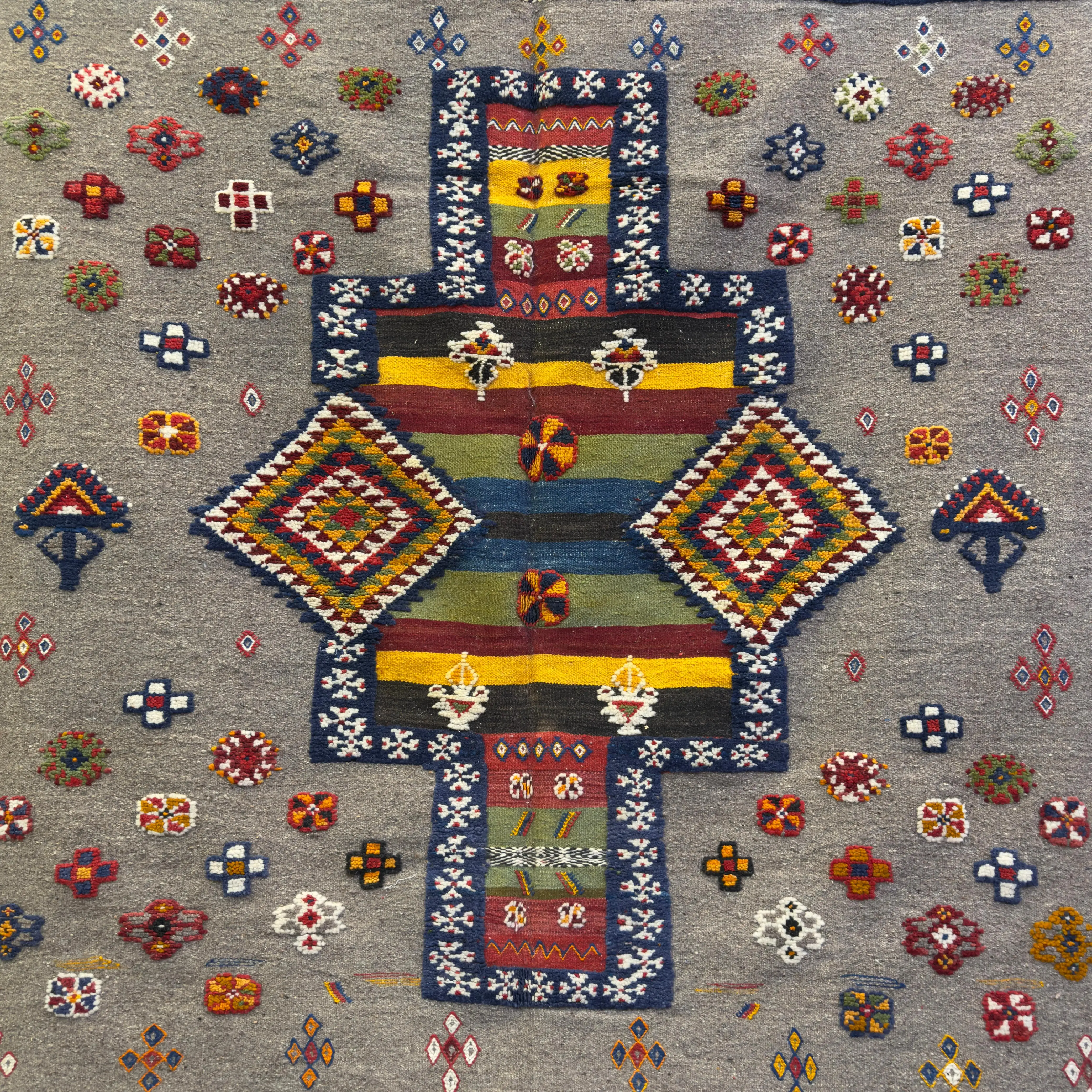 Custom Handmade Moroccan Rug | Unique Colorful Carpet | 3 Techniques – Weaving, Knotting & Embroidery