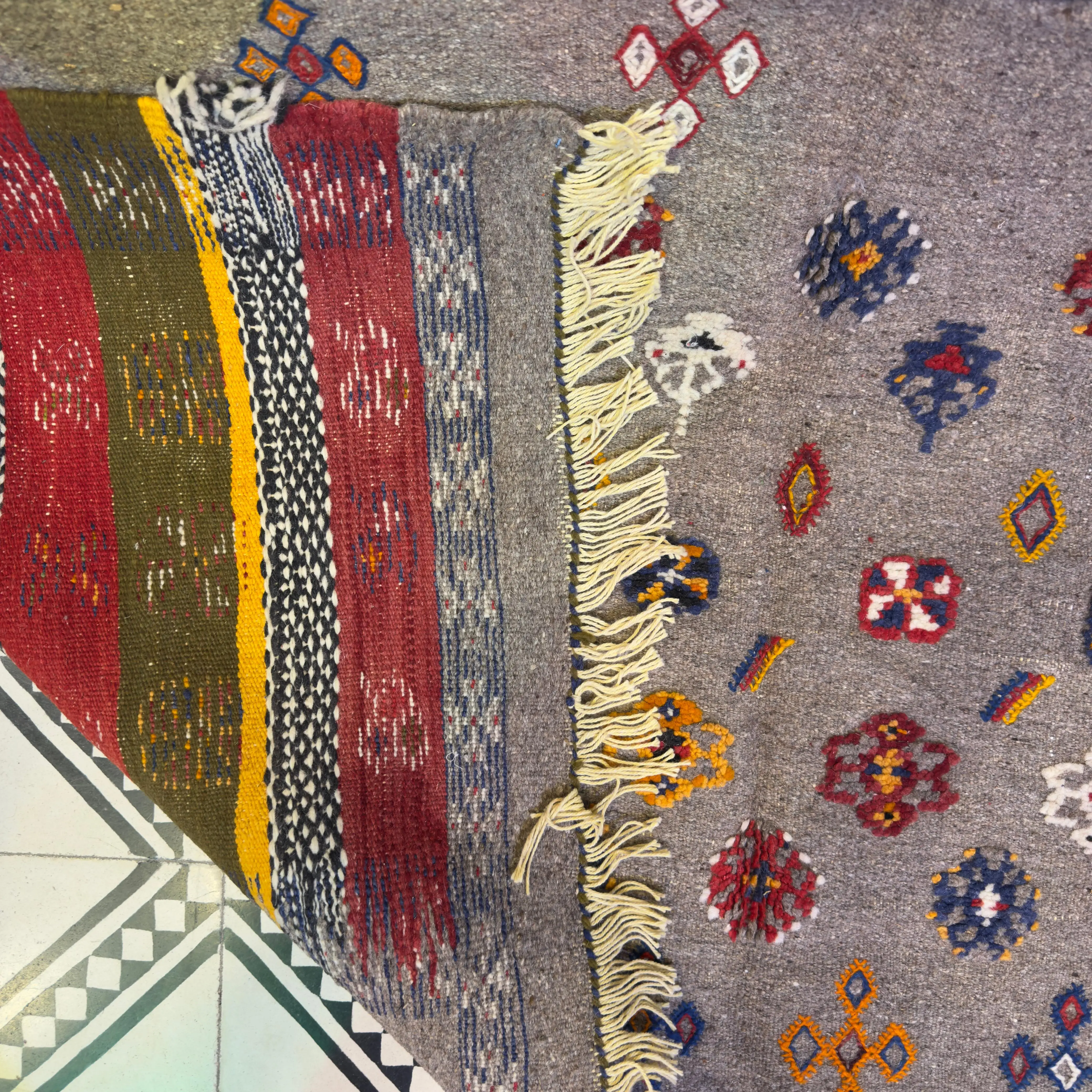 Custom Handmade Moroccan Rug | Unique Colorful Carpet | 3 Techniques – Weaving, Knotting & Embroidery