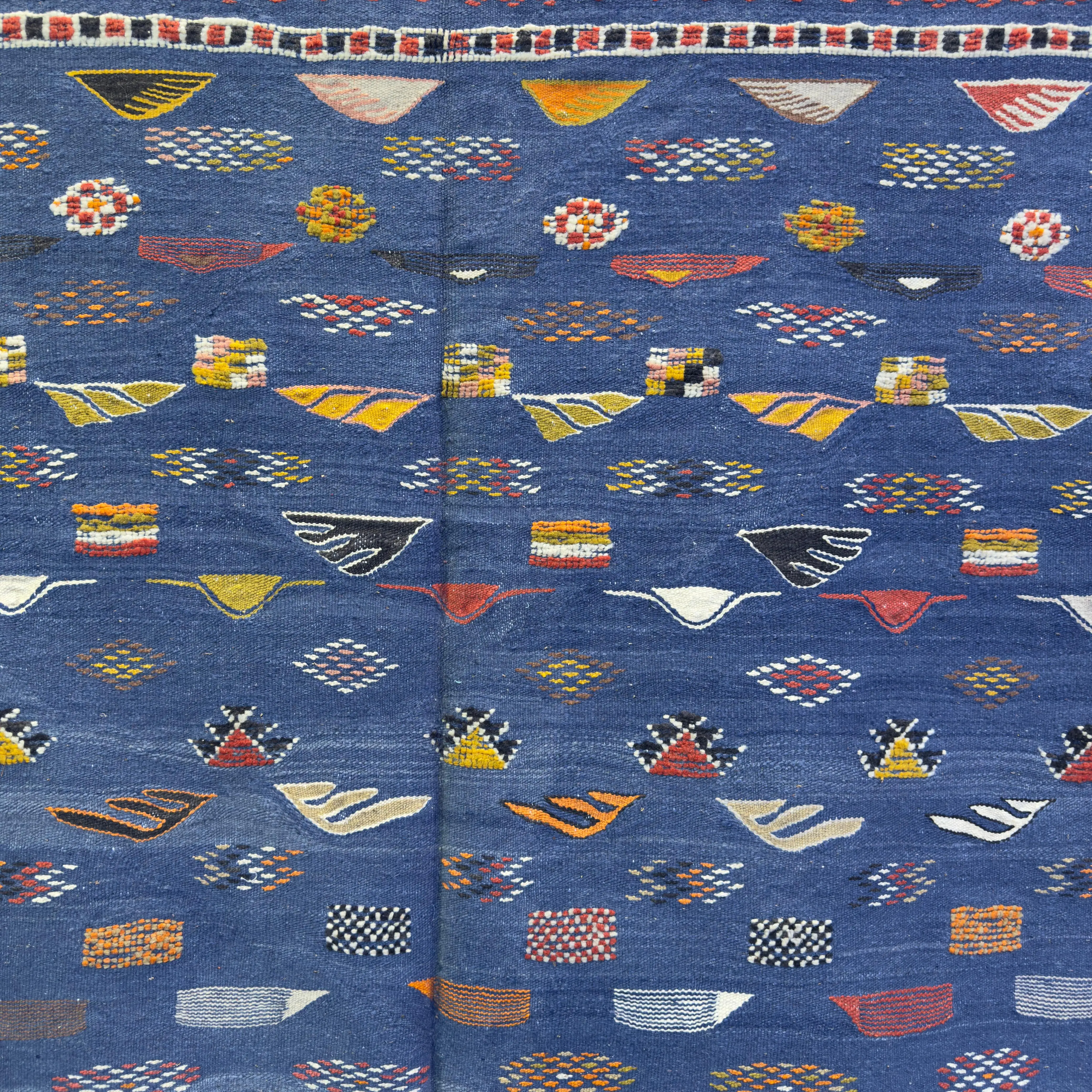 Authentic Moroccan Akhnif Tribal Rug | Handmade Wool Berber Carpet | Mixed Weaving Techniques for a Unique Design