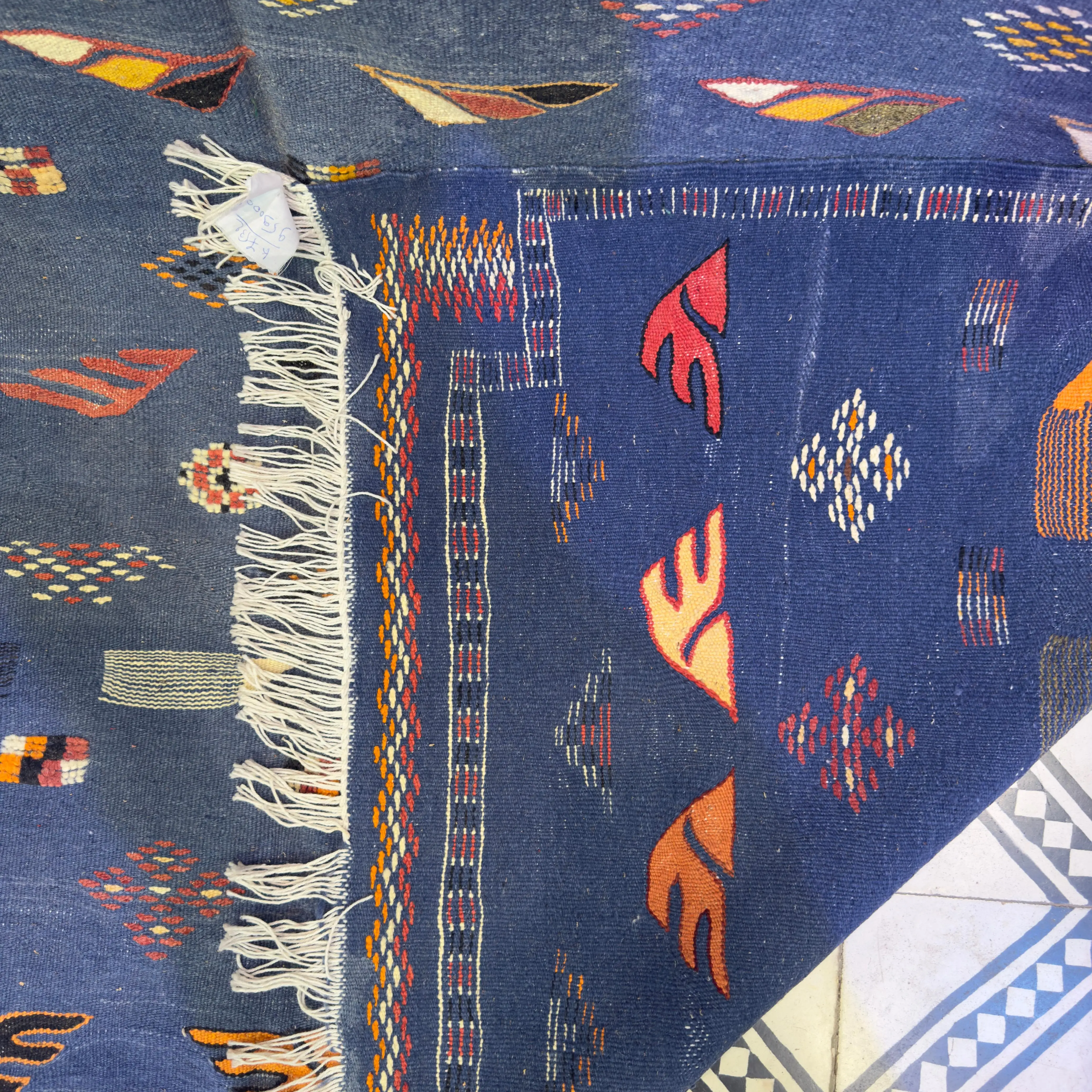 Authentic Moroccan Akhnif Tribal Rug | Handmade Wool Berber Carpet | Mixed Weaving Techniques for a Unique Design