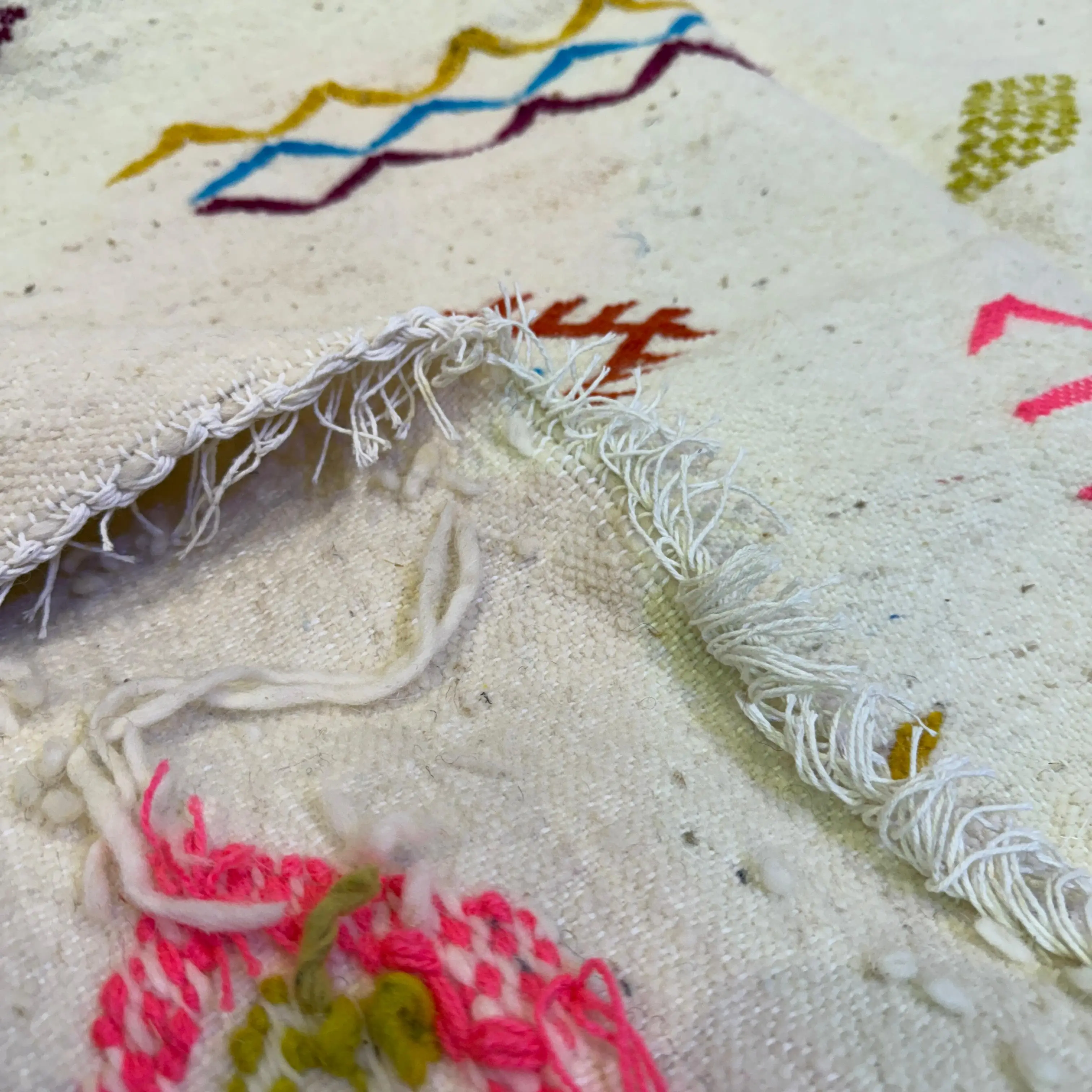 Artistic Moroccan Rug | White Boujaad Carpet | Amazing Multicolored Berber Rug | Fabulous & Colorful Boujaad Design