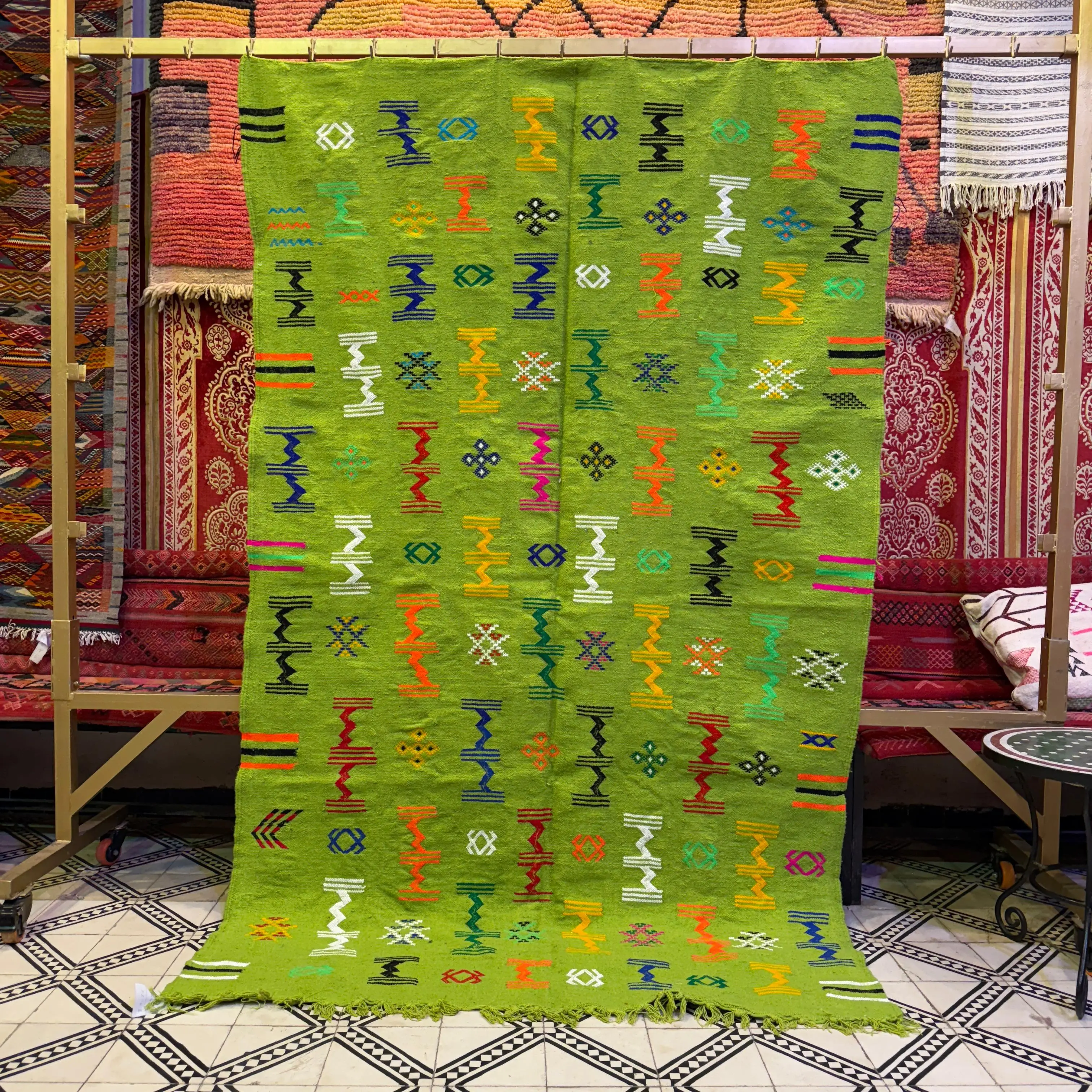 Authentic Boujaad Berber Rug | Handmade Wool Carpet | Colorful Moroccan Tribal Patterns