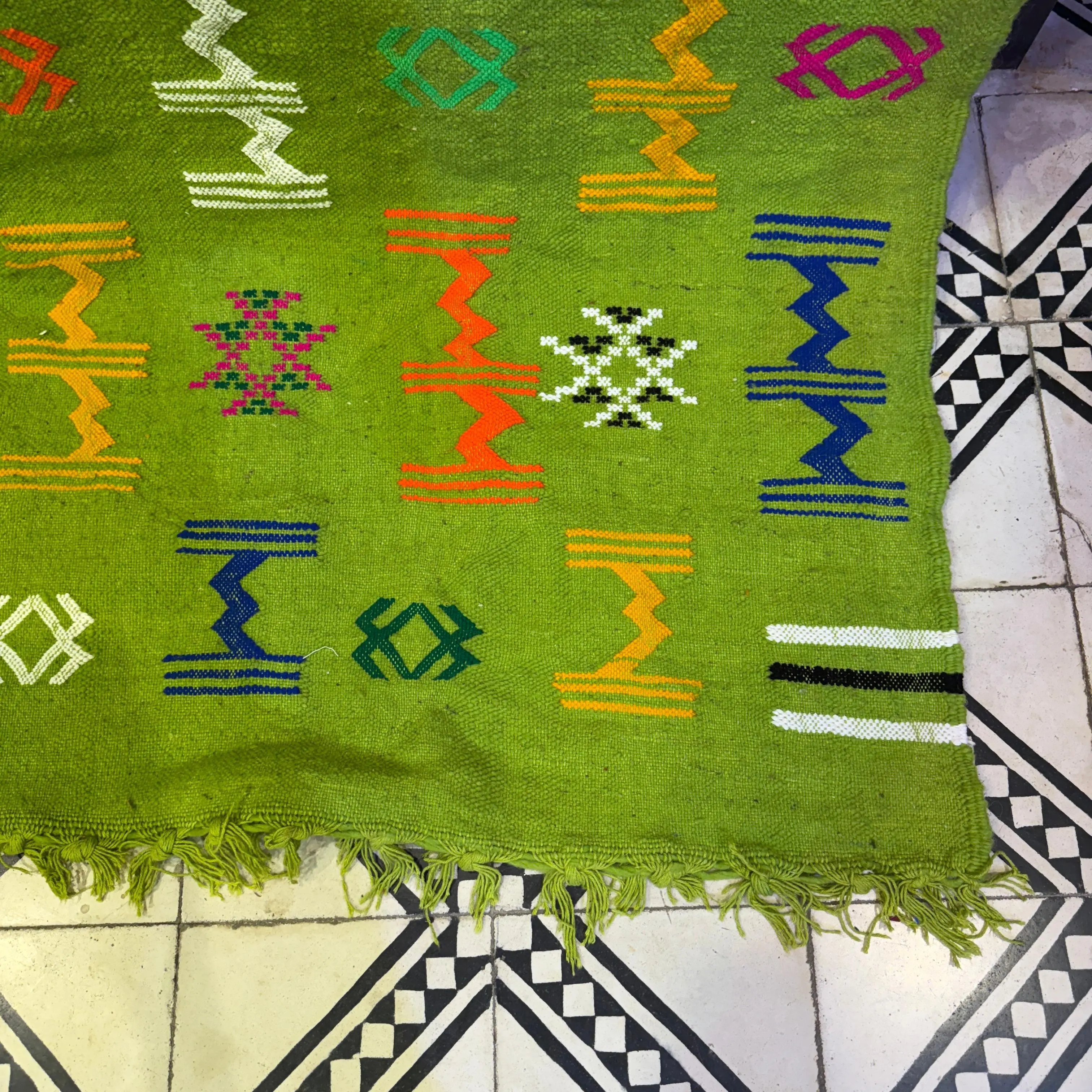 Authentic Boujaad Berber Rug | Handmade Wool Carpet | Colorful Moroccan Tribal Patterns