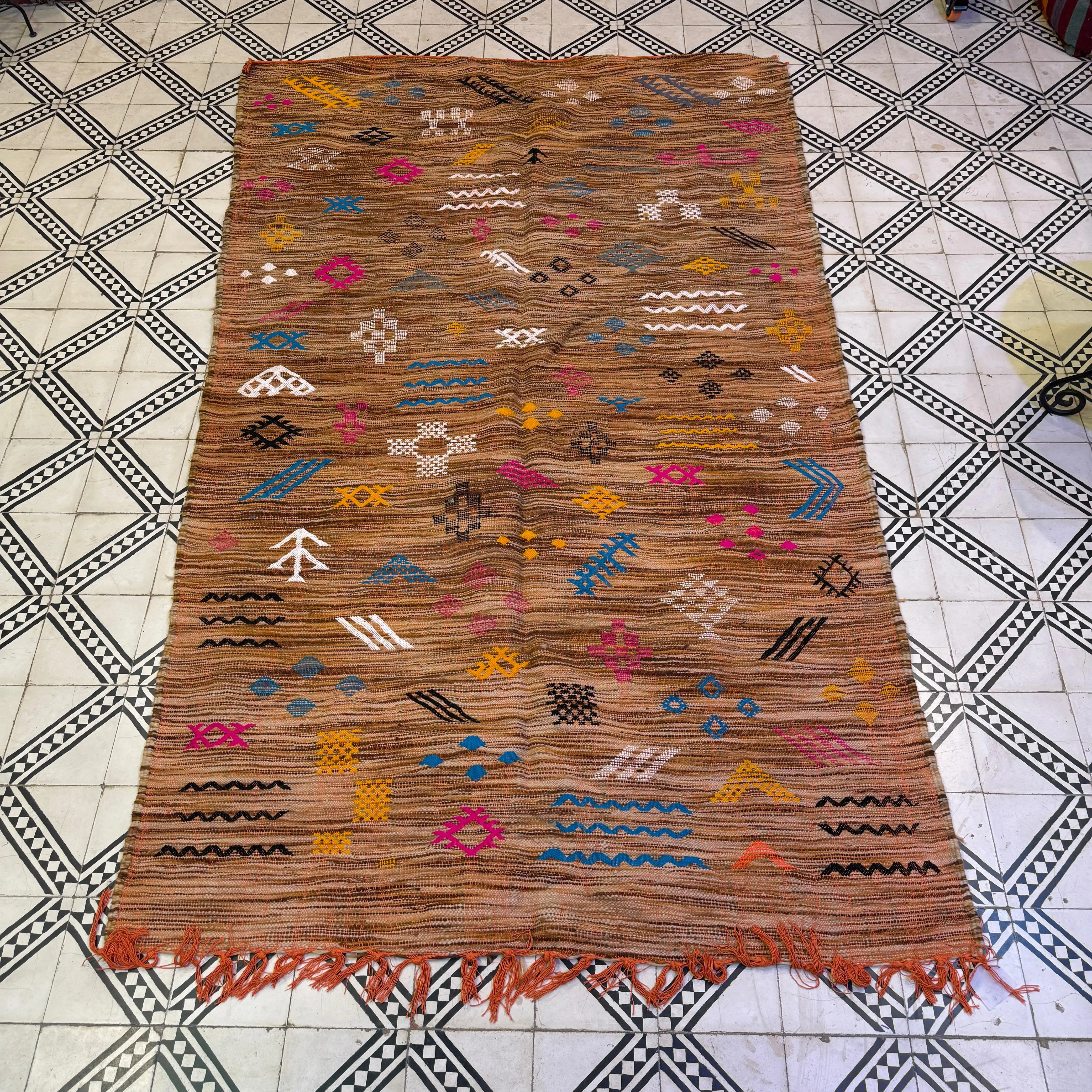 Artistic Moroccan Boujaad Rug | Amazing Multicolored Wool Carpet | Fabulous & Colorful Berber Area Rug for Home