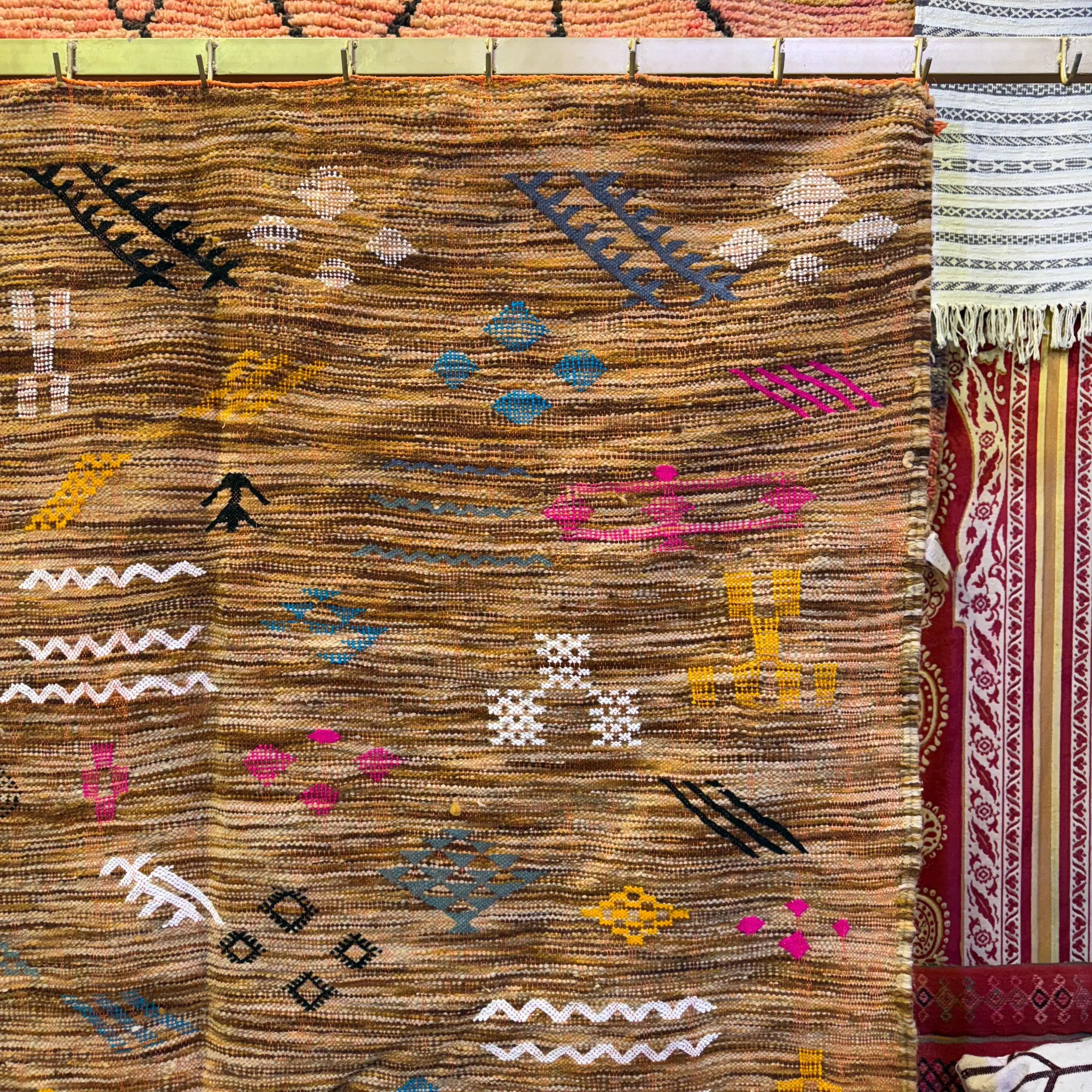 Artistic Moroccan Boujaad Rug | Amazing Multicolored Wool Carpet | Fabulous & Colorful Berber Area Rug for Home