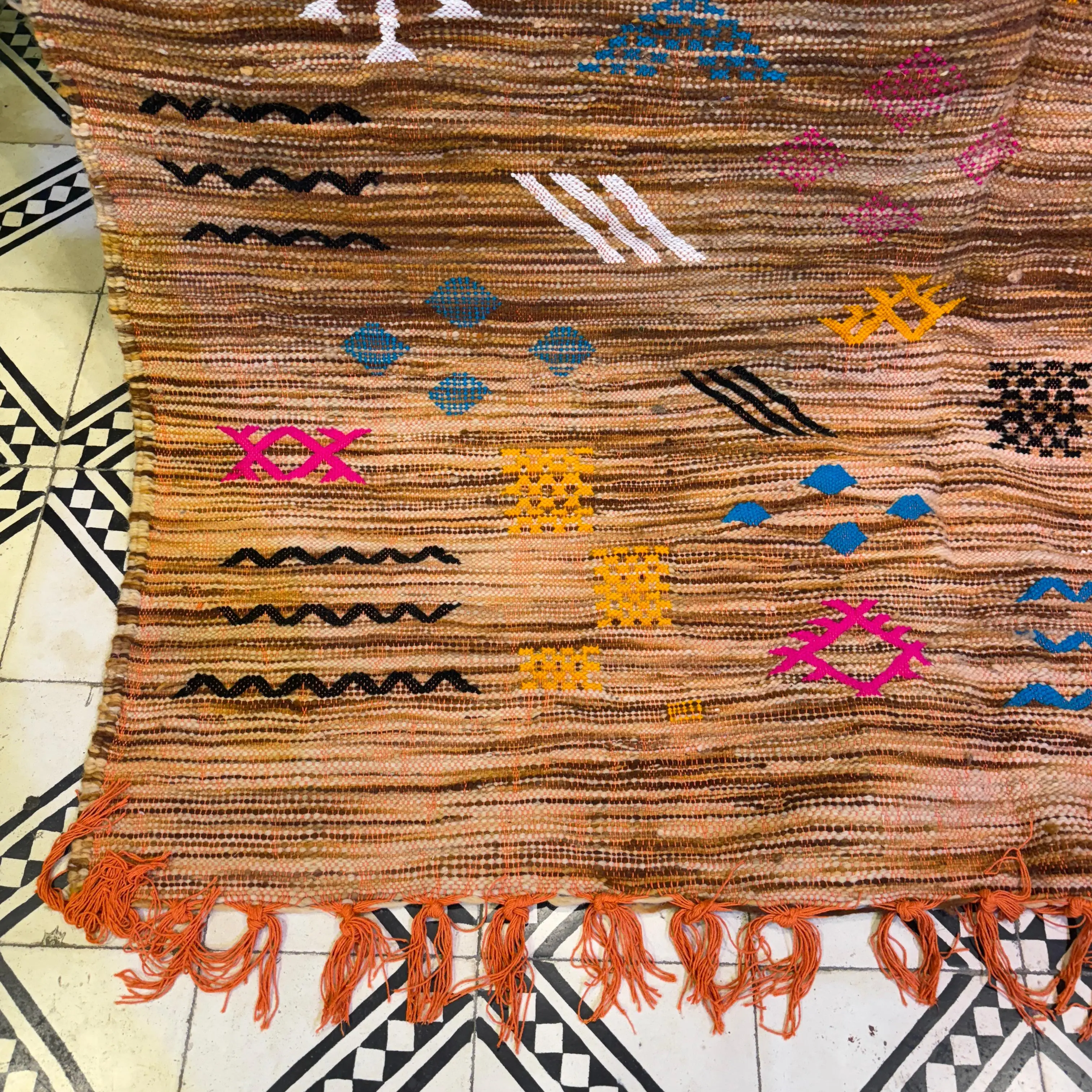 Artistic Moroccan Boujaad Rug | Amazing Multicolored Wool Carpet | Fabulous & Colorful Berber Area Rug for Home