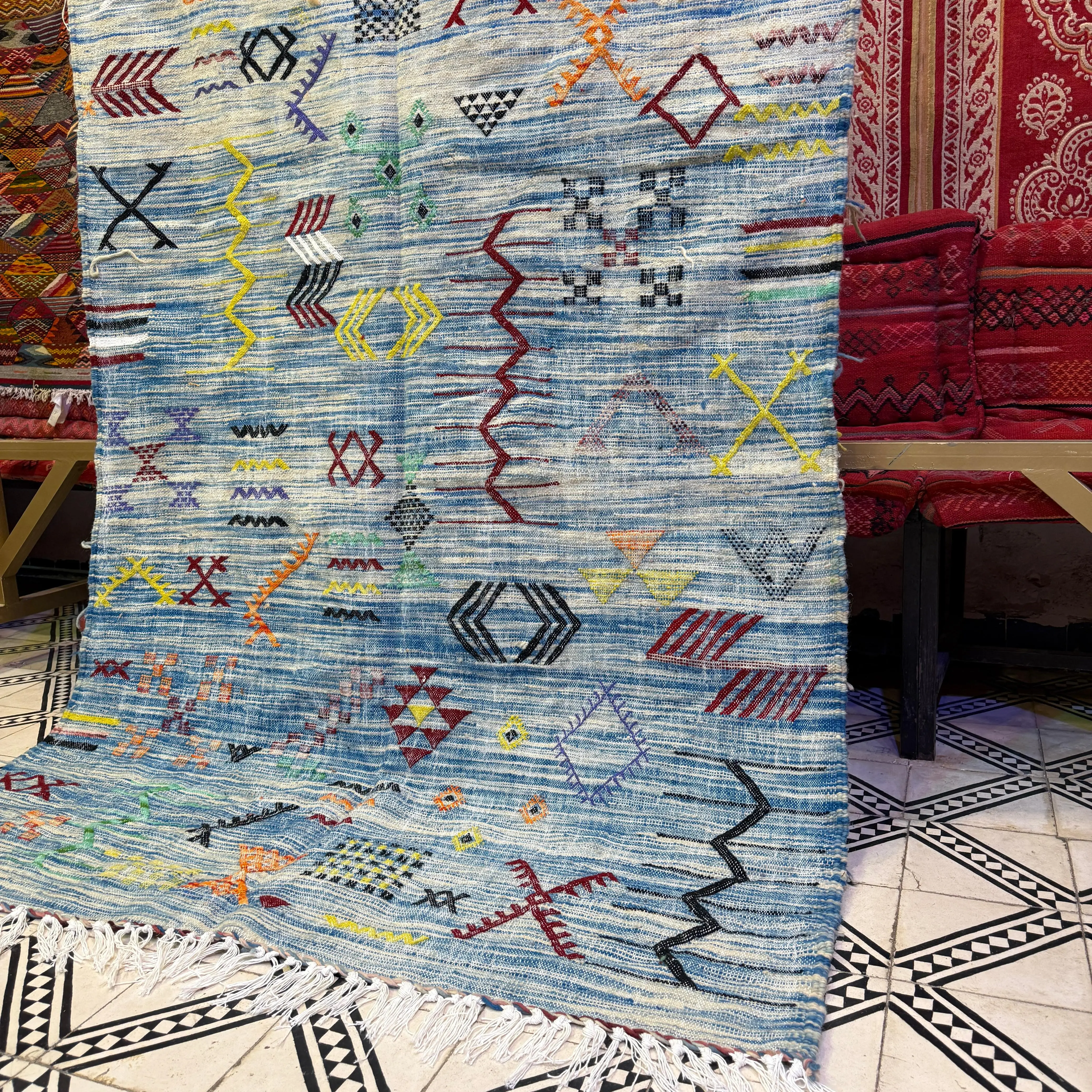 Moroccan Boujaad Berber Rug | Artisan Wool Carpet | Timeless Tribal Elegance