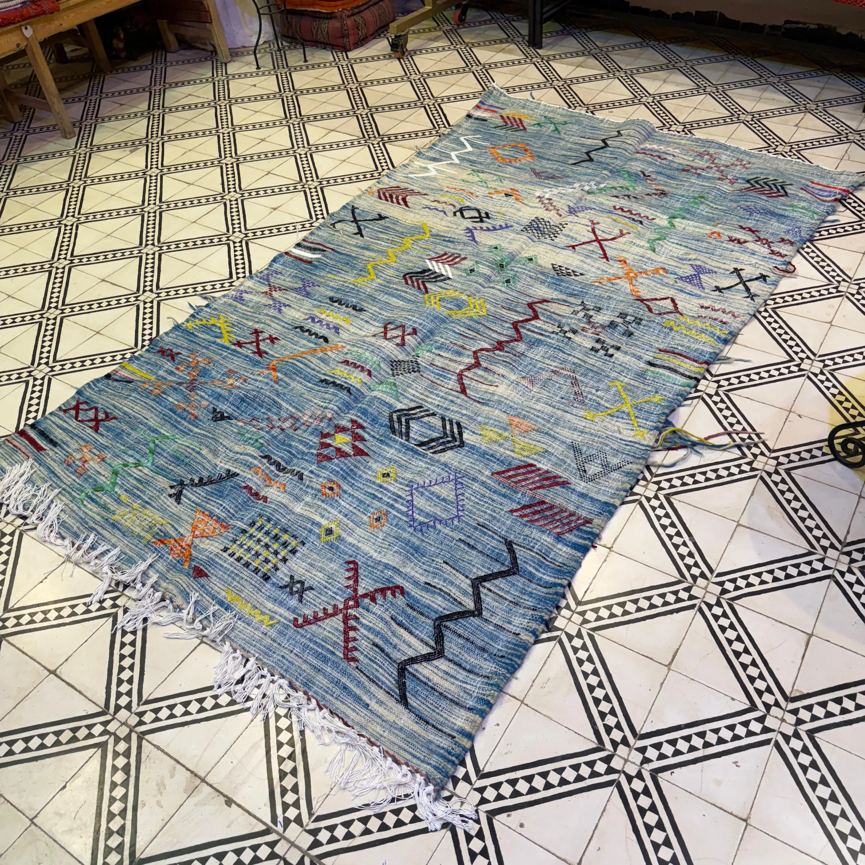 Moroccan Boujaad Berber Rug | Artisan Wool Carpet | Timeless Tribal Elegance