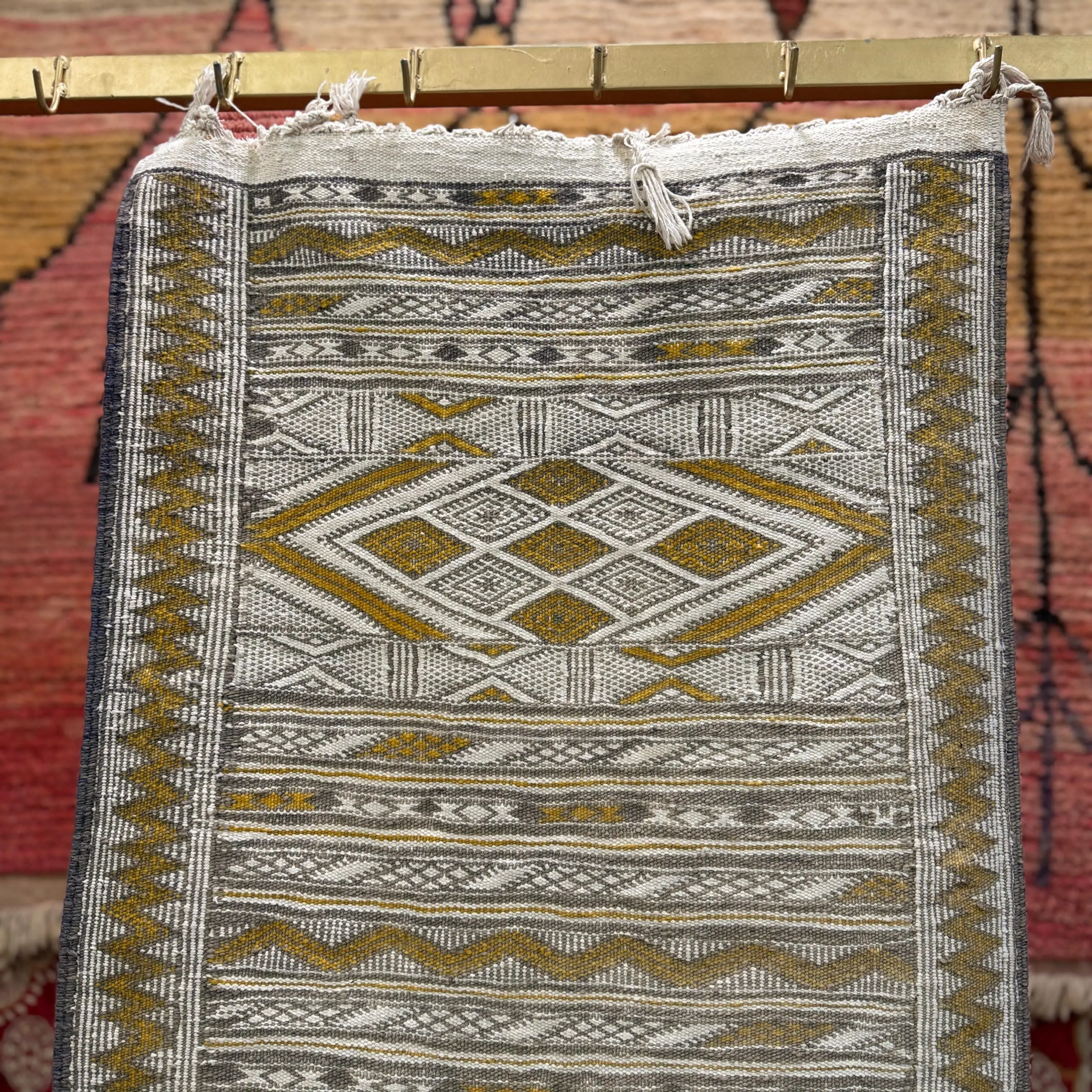 Gorgeous Moroccan Kilim Dhurrie Rug | Handmade Wool Jute Area Carpet | Vintage Flatweave Berber Style